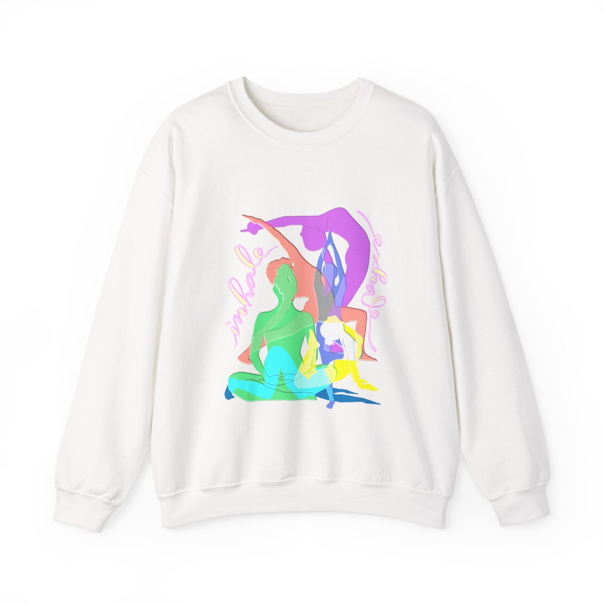Inhale Exhale Yoga Sweatshirt - Unisex Heavy Blend™ Crewneck for Mindfulness and Relaxation