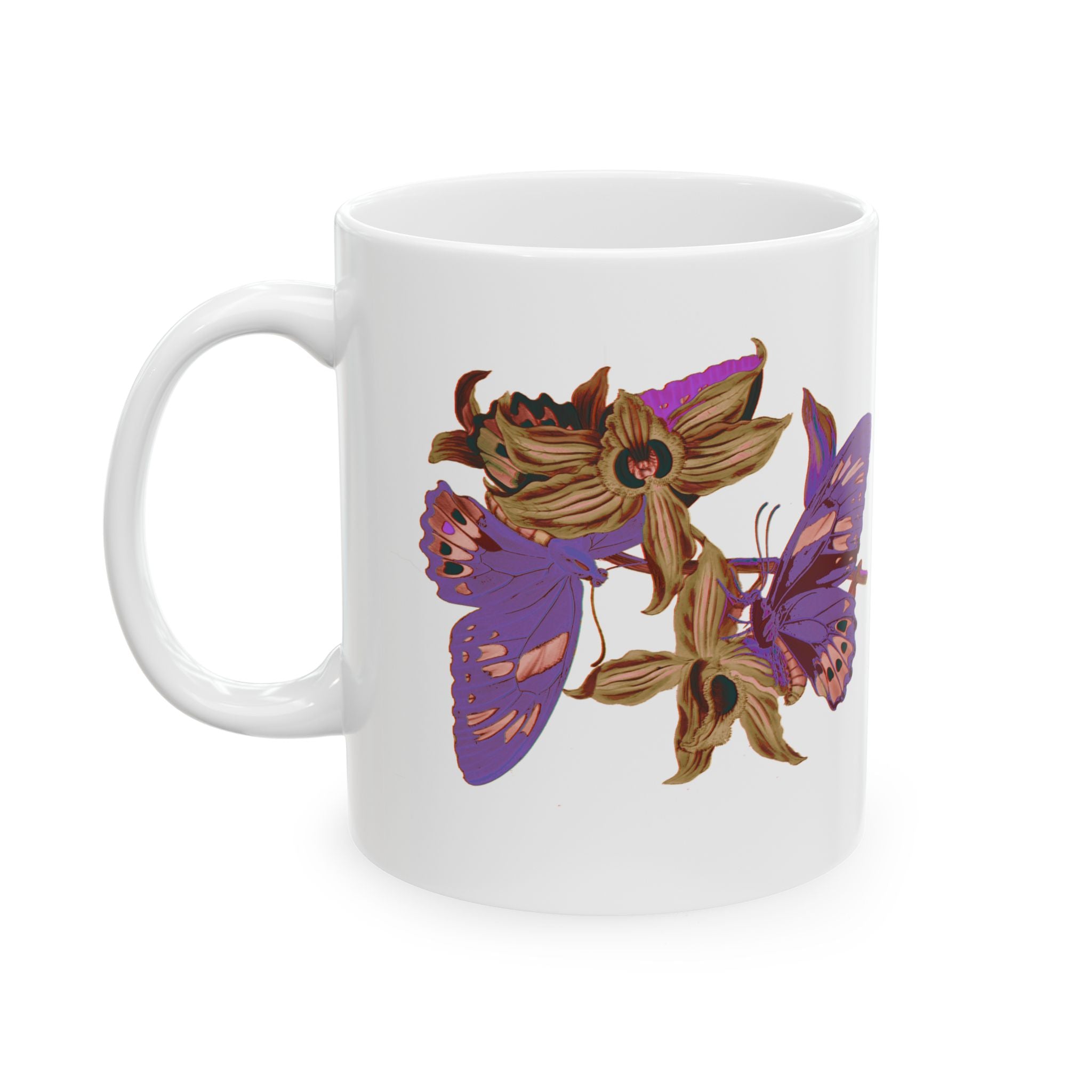 Botanical Butterfly Ceramic Mug - Unique Gift for Nature Lovers