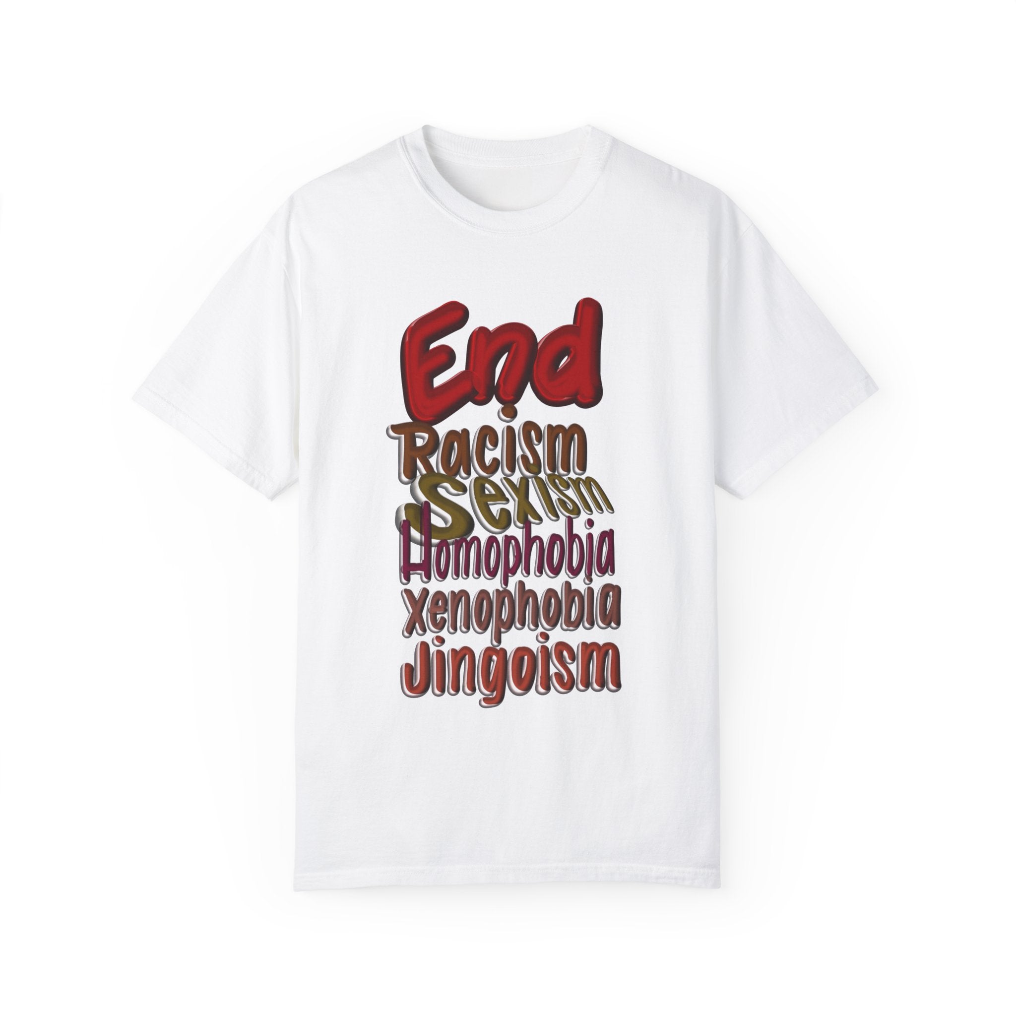 END RACISM Unisex Garment-Dyed T-shirt
