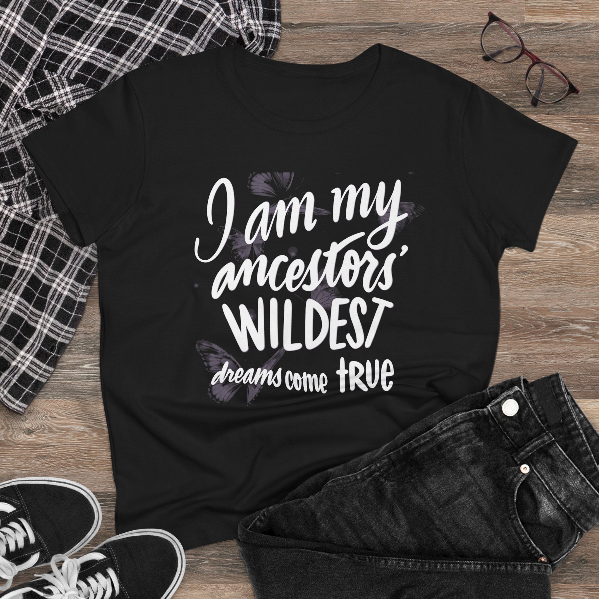 Empowering Women's Midweight Cotton Tee - Ancestors' Dreams Design
