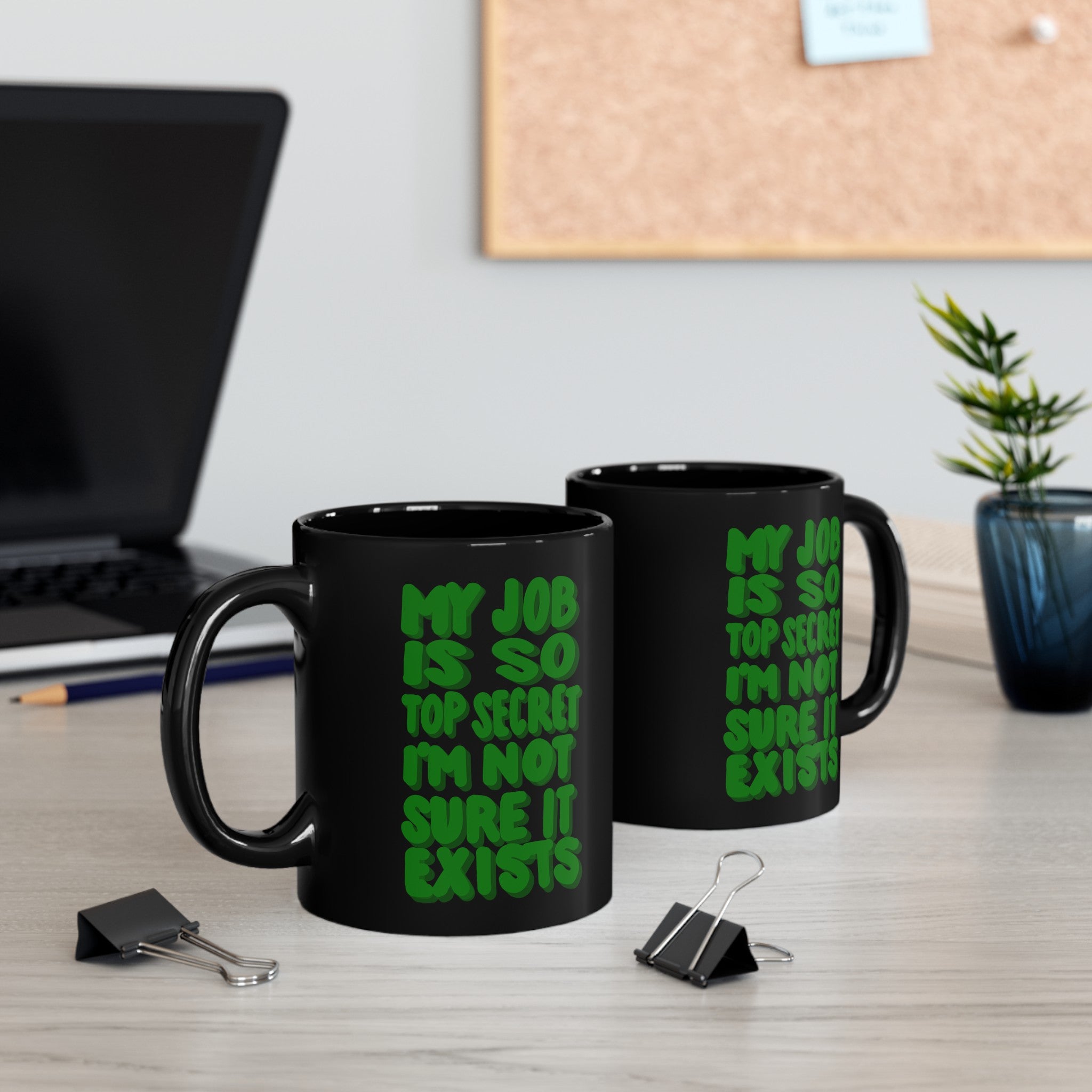 TOP SECRET JOB 2 Black Mug (11oz, 15oz)