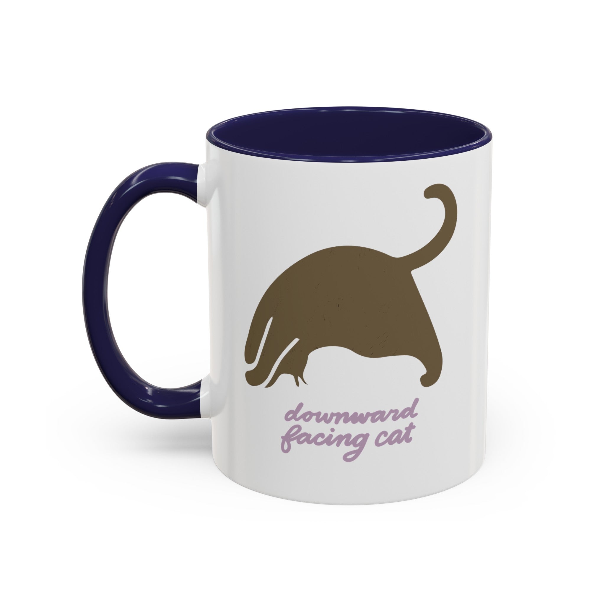 DOWNWARD FACING CAT Accent Coffee Mug (11 oz)