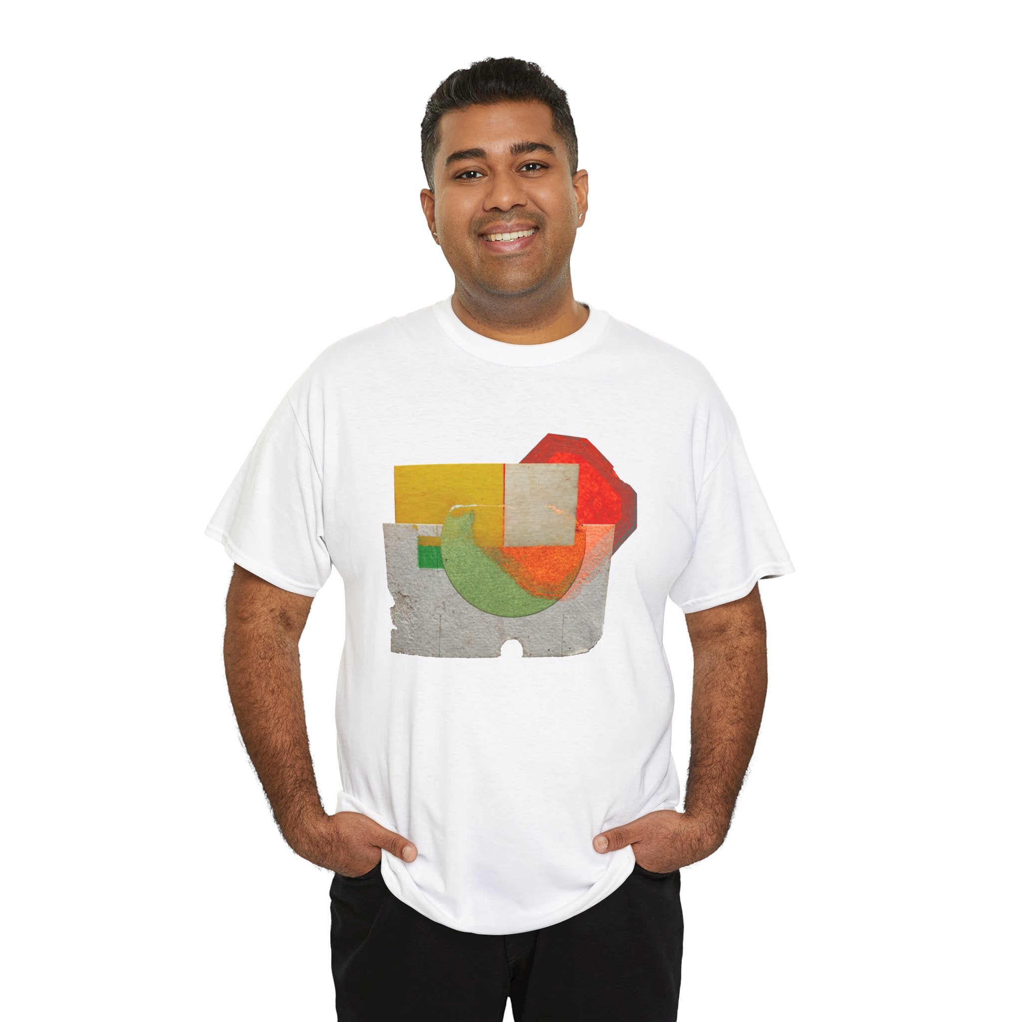 Modern Geometric Unisex Heavy Cotton Tee - Unique Artistic T-Shirt