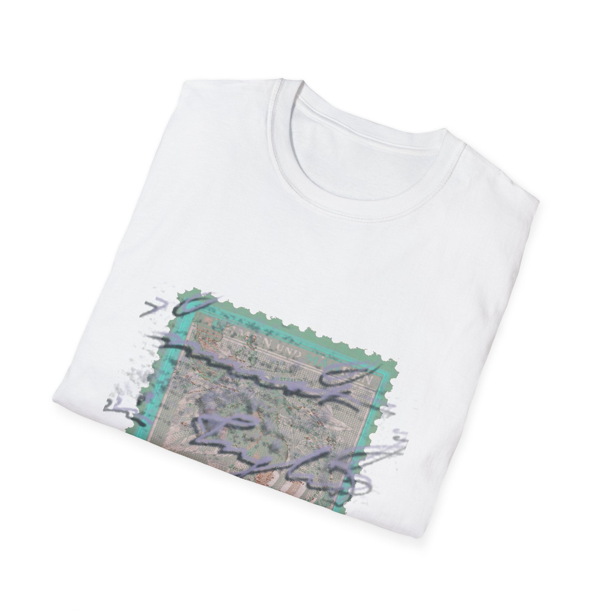 Vintage Postage Stamp Graphic Tee – Handwritten Script Design