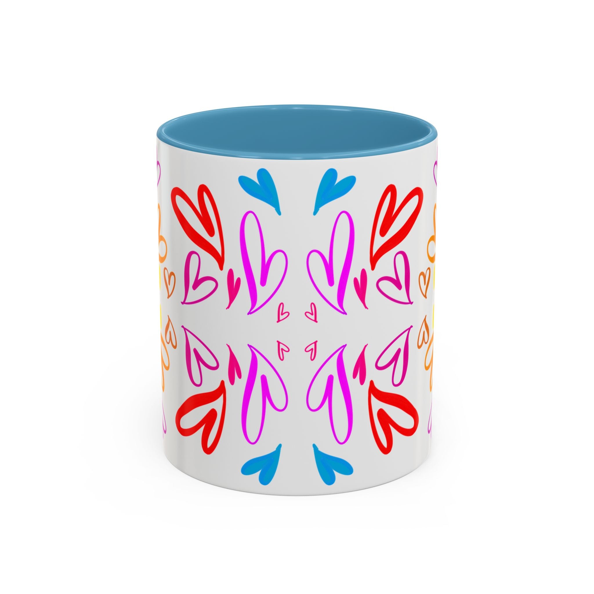 Colorful Heart Accent Coffee Mug | Perfect Gift for Valentine’s Day, Birthdays, Love Notes, and Cozy Mornings