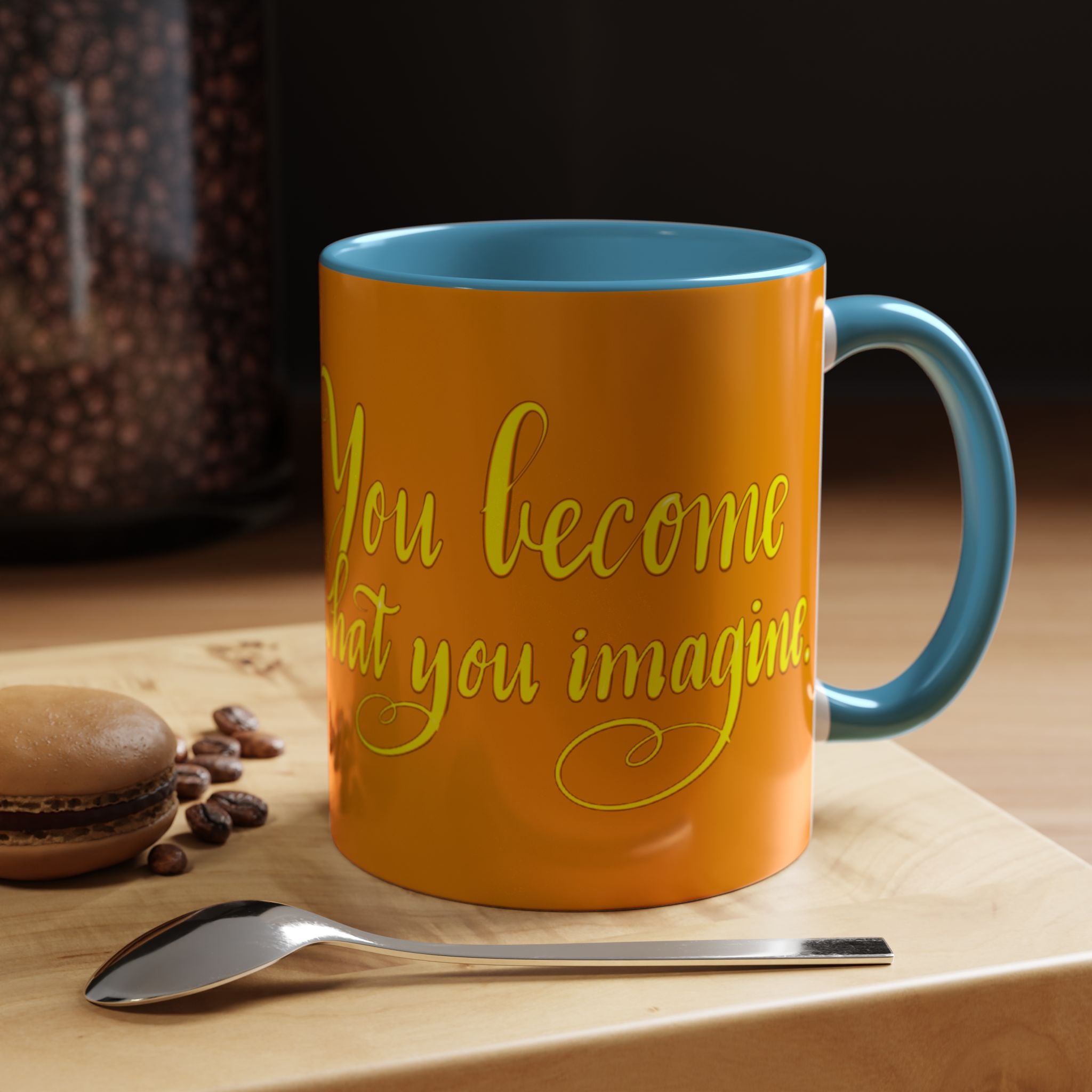 YOU BECOME WHAT YOU IMAGINE YOGA Accent Coffee Mug (11 oz)