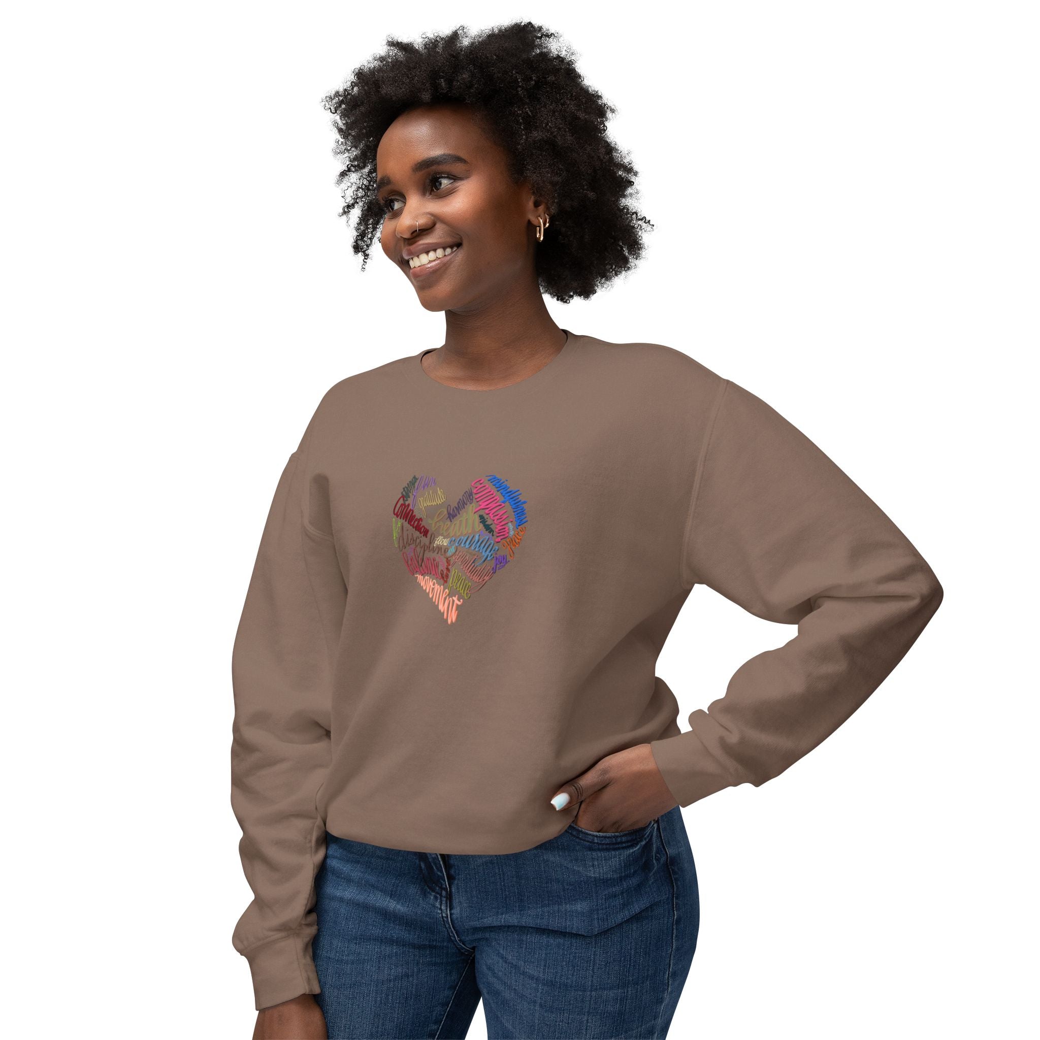 I HEART YOGA Lightweight Crewneck Sweatshirt