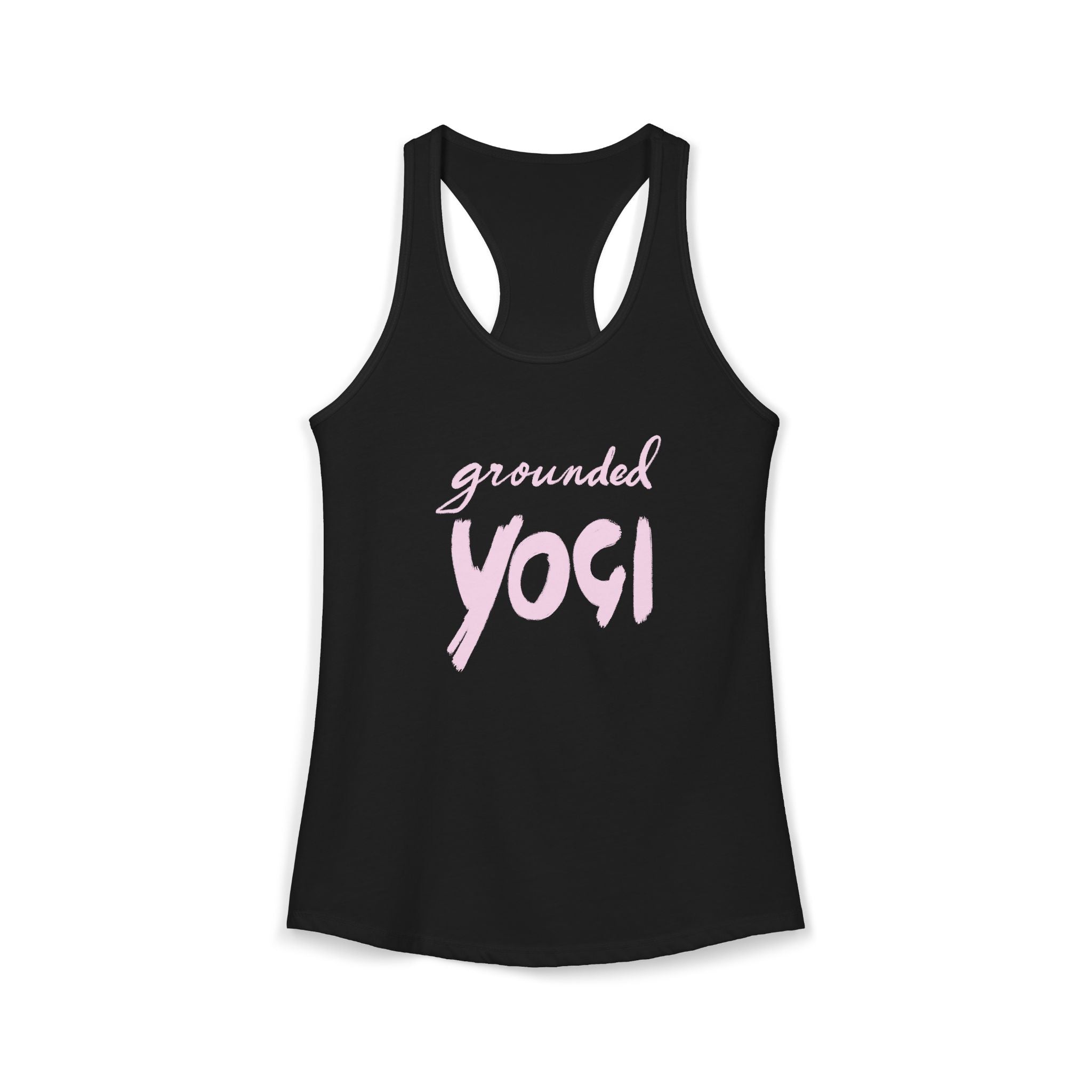 Grounded Yogi Racerback Tank — Handwritten Script Yoga Tribute