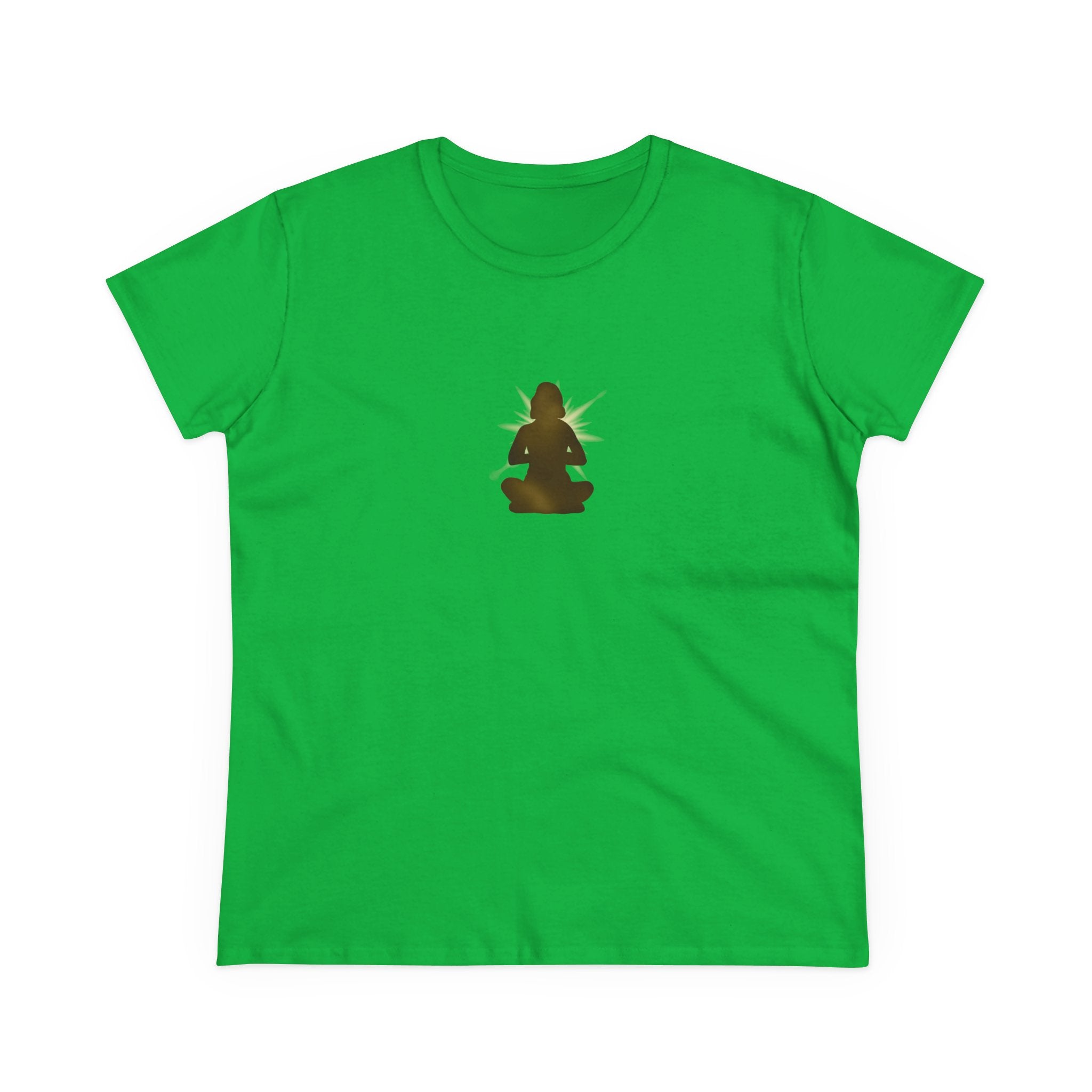 Meditation Silhouette Tee — Women's Yoga Cotton T‑Shirt