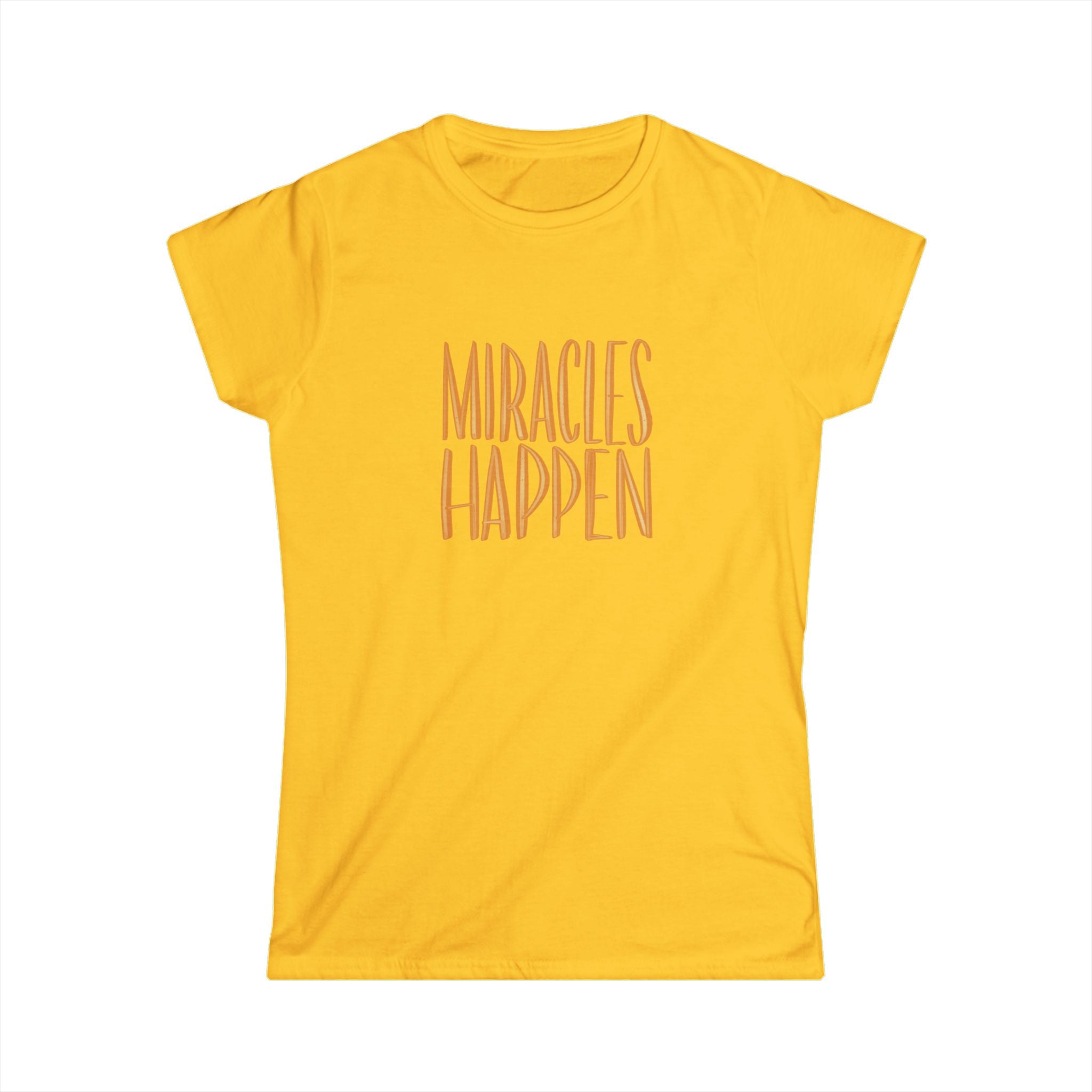 Inspirational Women's Softstyle Tee - 'Miracles Happen'