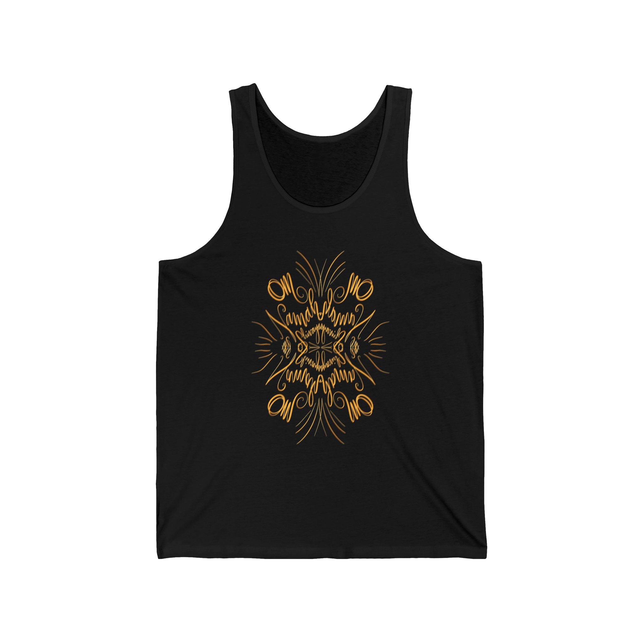 Golden OM Floral Unisex Jersey Tank - Stylish Summer Sleeveless Top