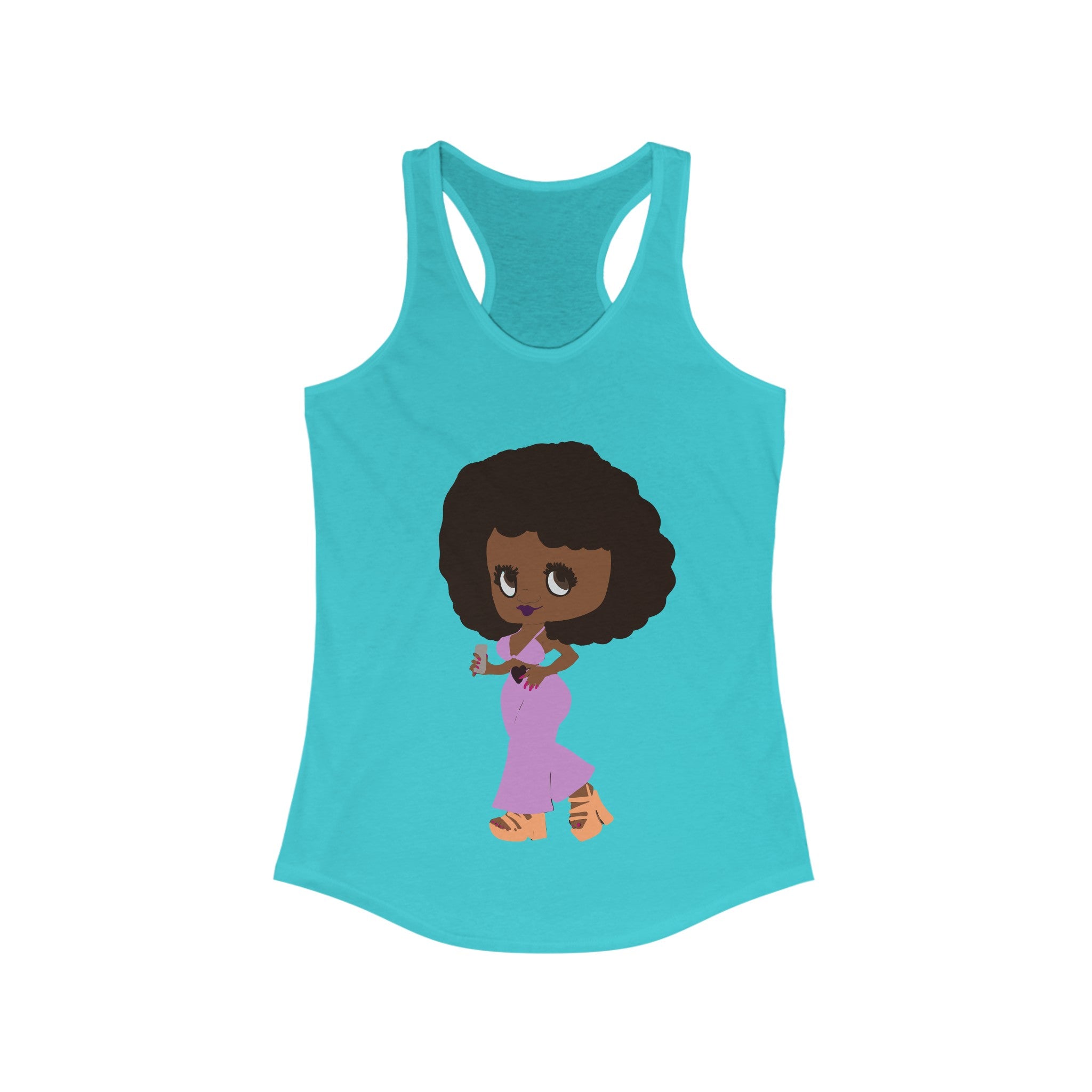 BETTINA WITH PHONE Women's Racerback Tank