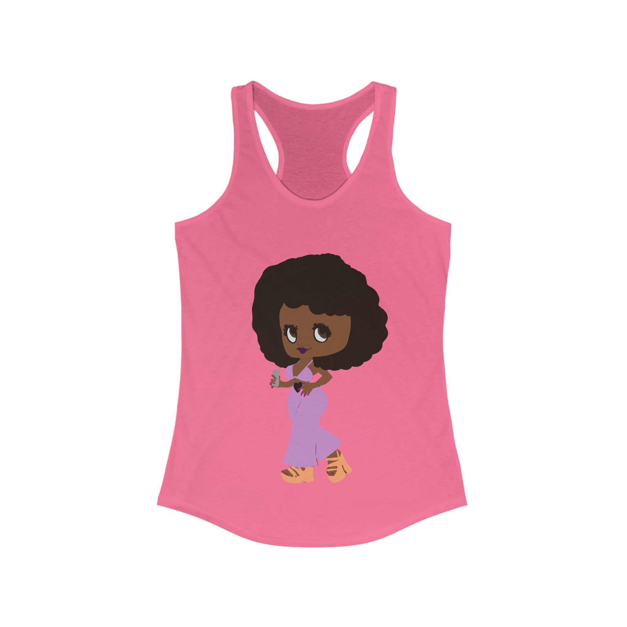 BETTINA WITH PHONE Women's Racerback Tank