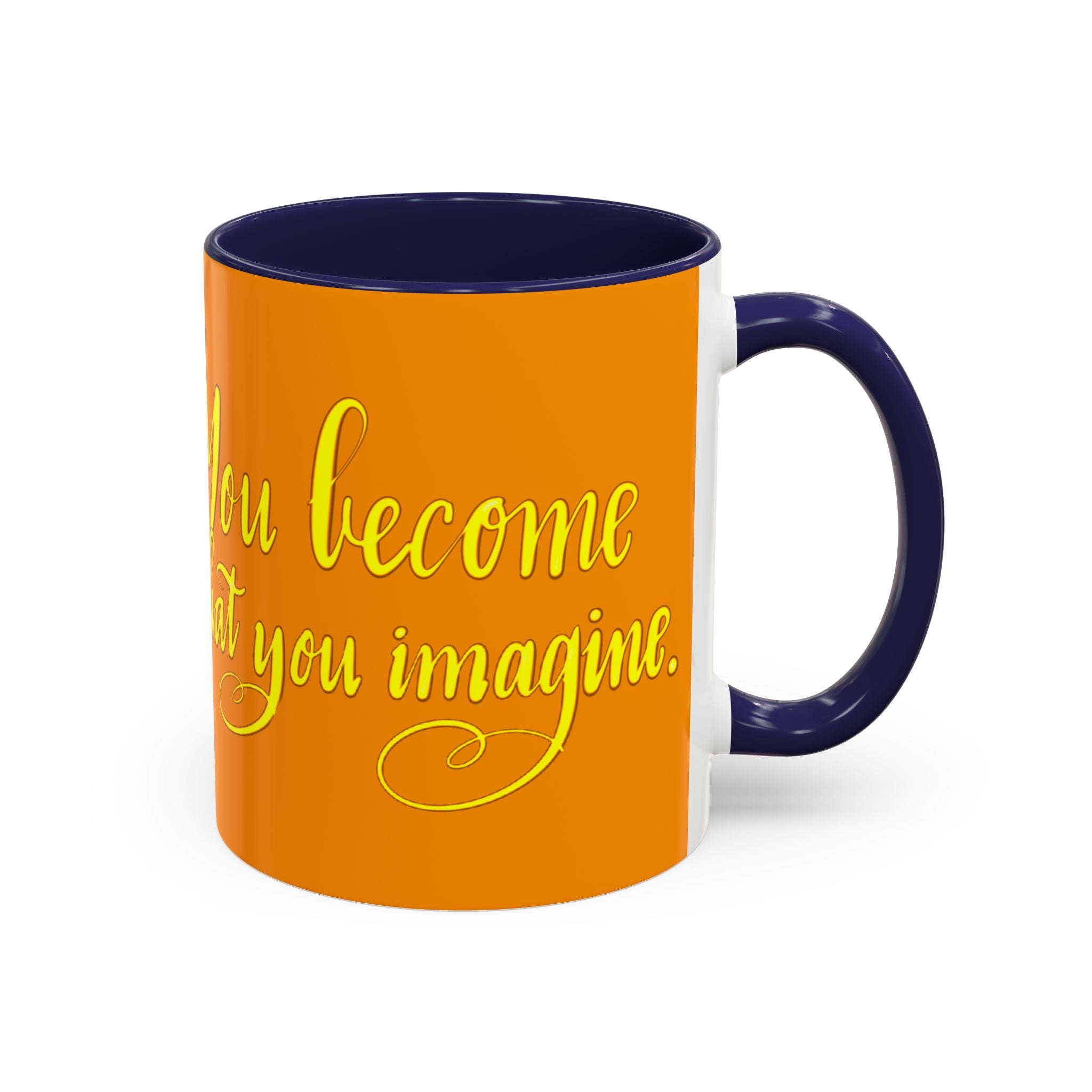 YOU BECOME WHAT YOU IMAGINE YOGA Accent Coffee Mug (11 oz)