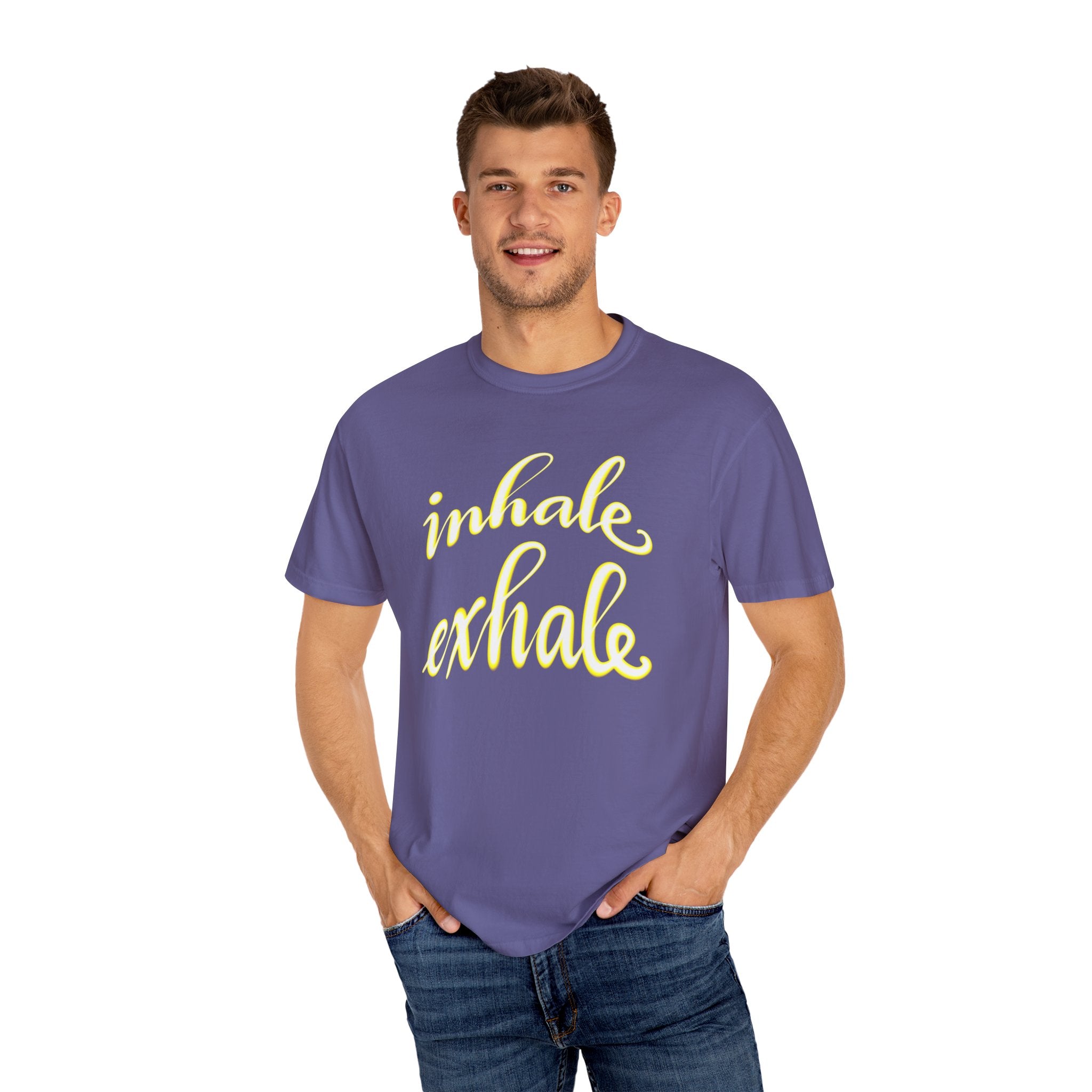 INHALE EXHALE Unisex Garment-Dyed T-shirt