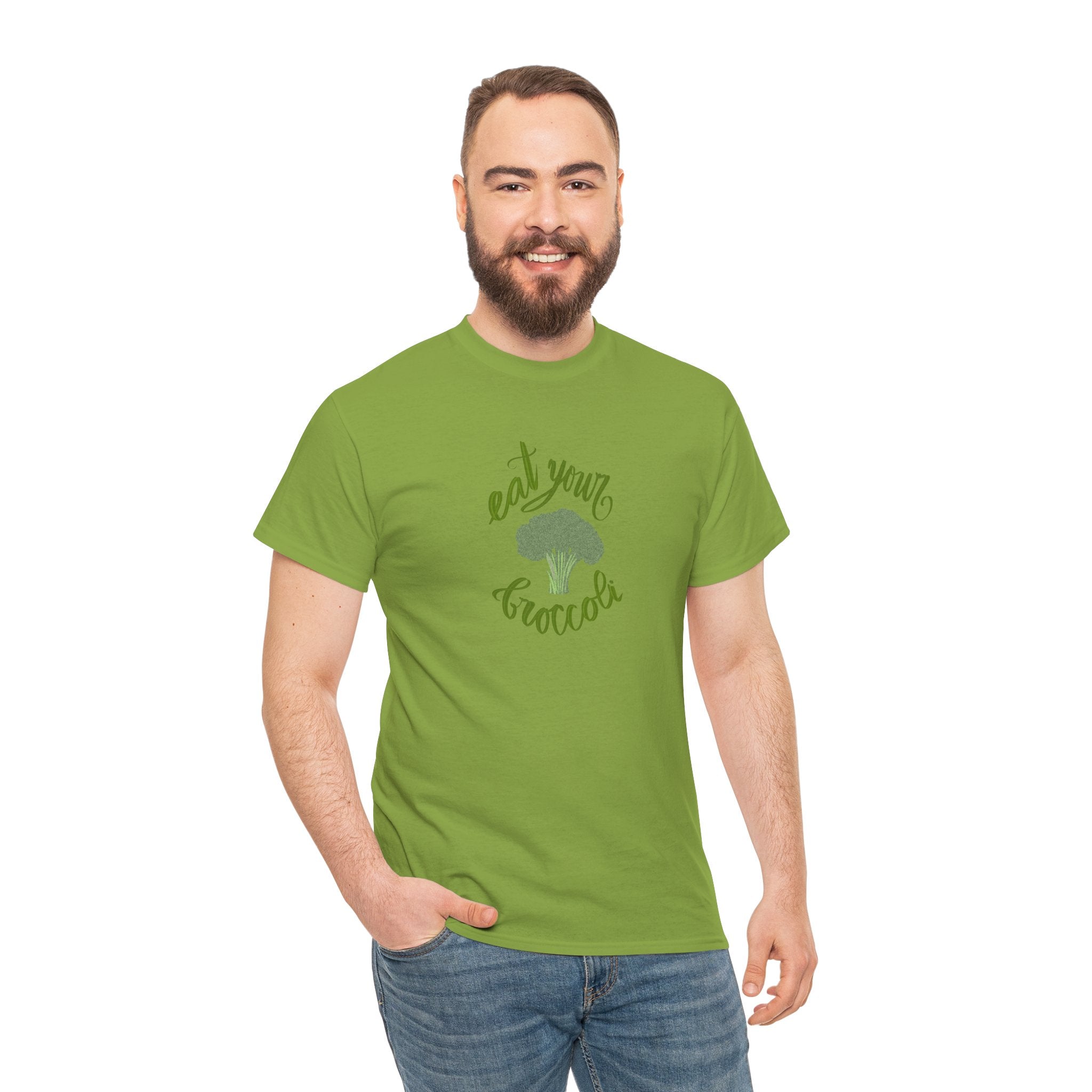 EAT YOUR BROCCOLI Unisex Heavy Cotton Tee