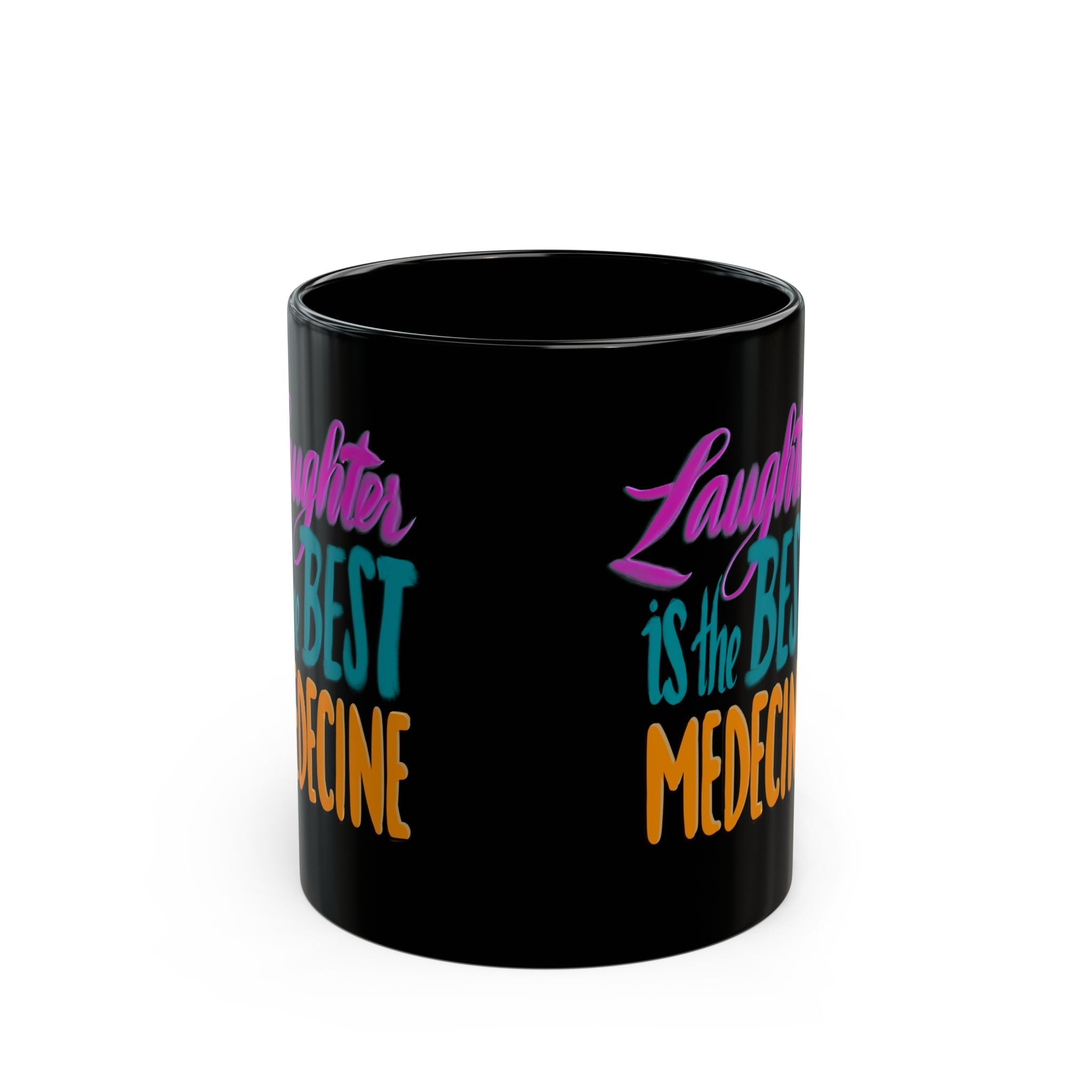 LAUGHTER Black Mug (11oz)