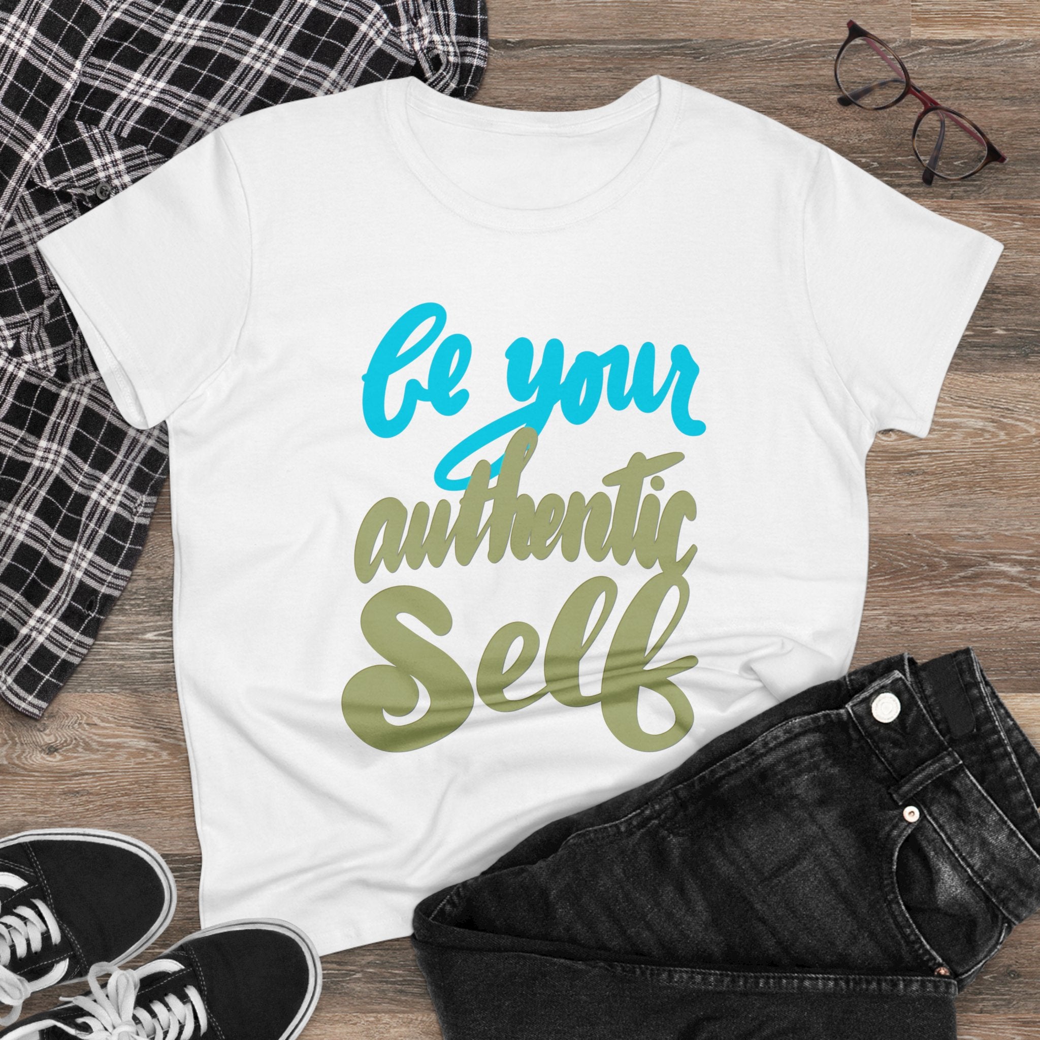 BE YOUR AUTHENTIC SELF Women's Midweight Cotton Tee