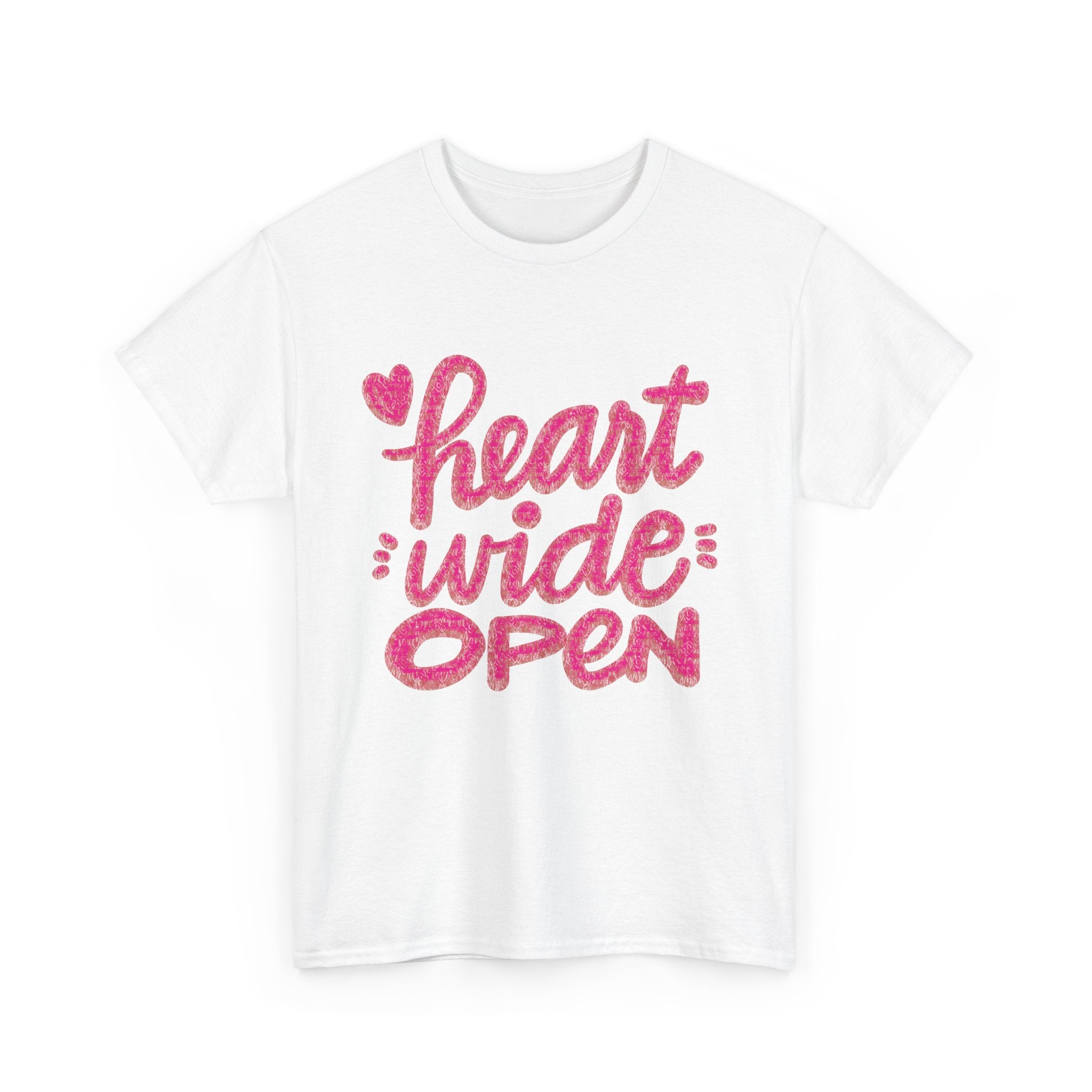 HEART WIDE OPEN - Handwritten Tee Shirt Design by Cecile