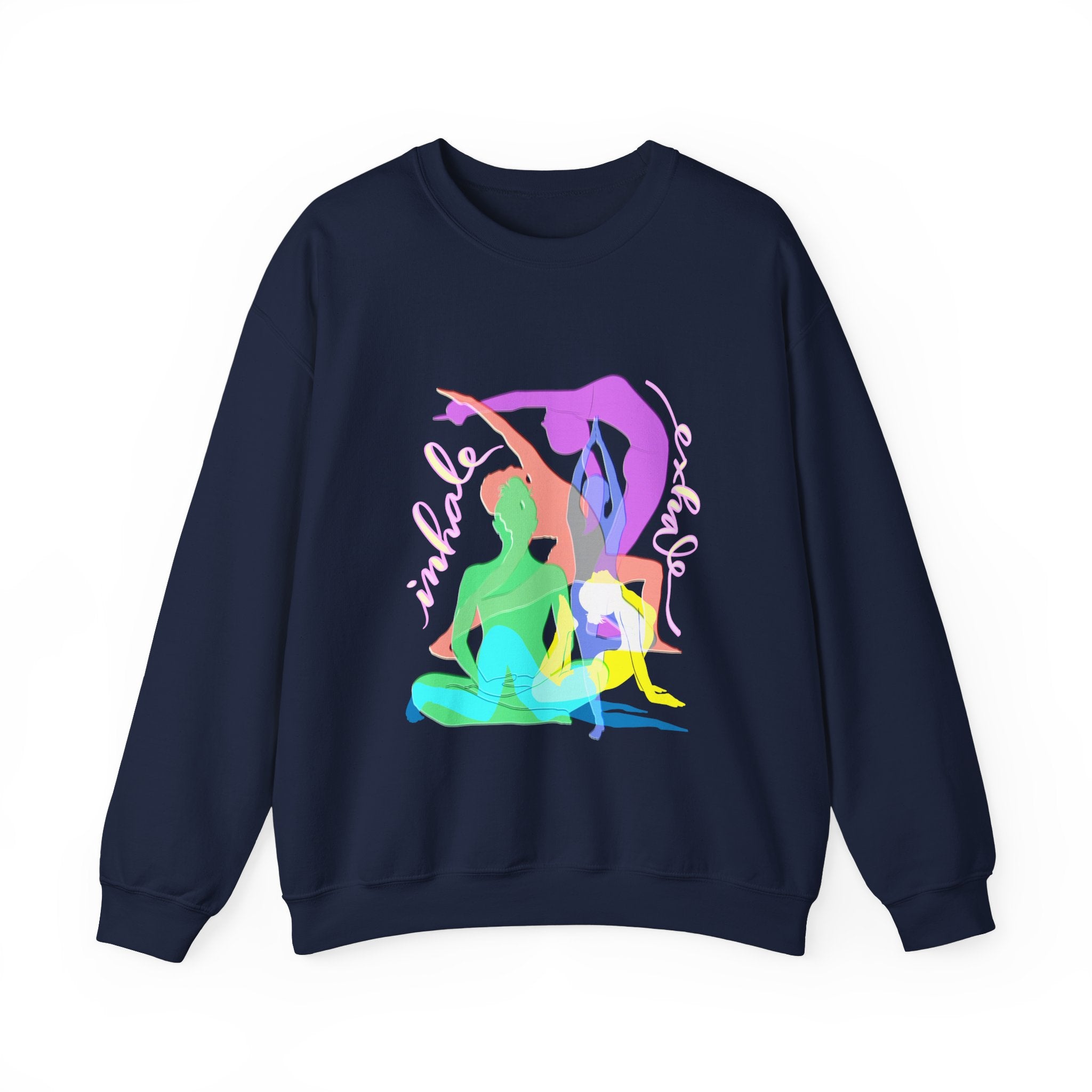 Inhale Exhale Yoga Sweatshirt - Unisex Heavy Blend™ Crewneck for Mindfulness and Relaxation