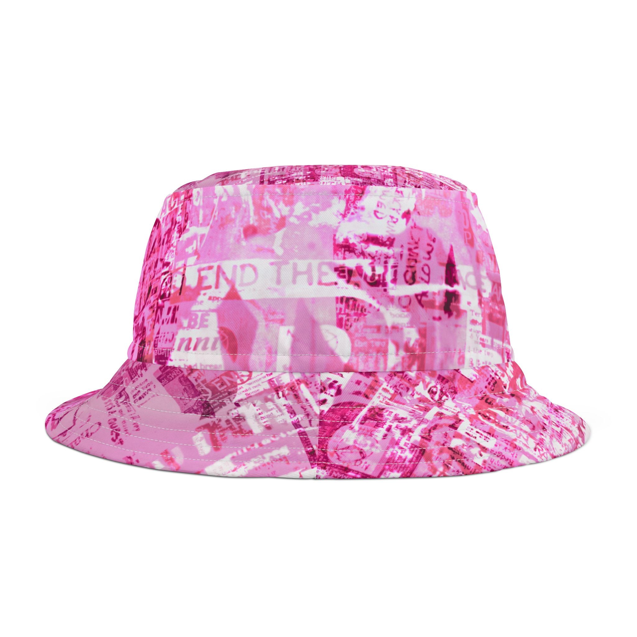 Peace & Love Pink Bucket Hat - Trendy Summer Accessory