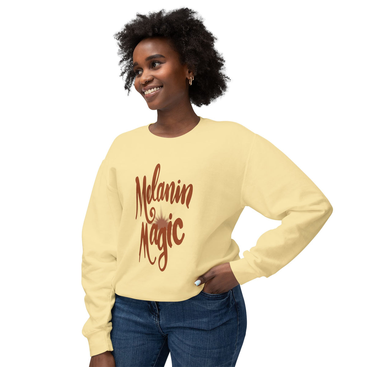 Melanin Magic Crewneck Sweatshirt — Comfort Fit Inspirational Graphic