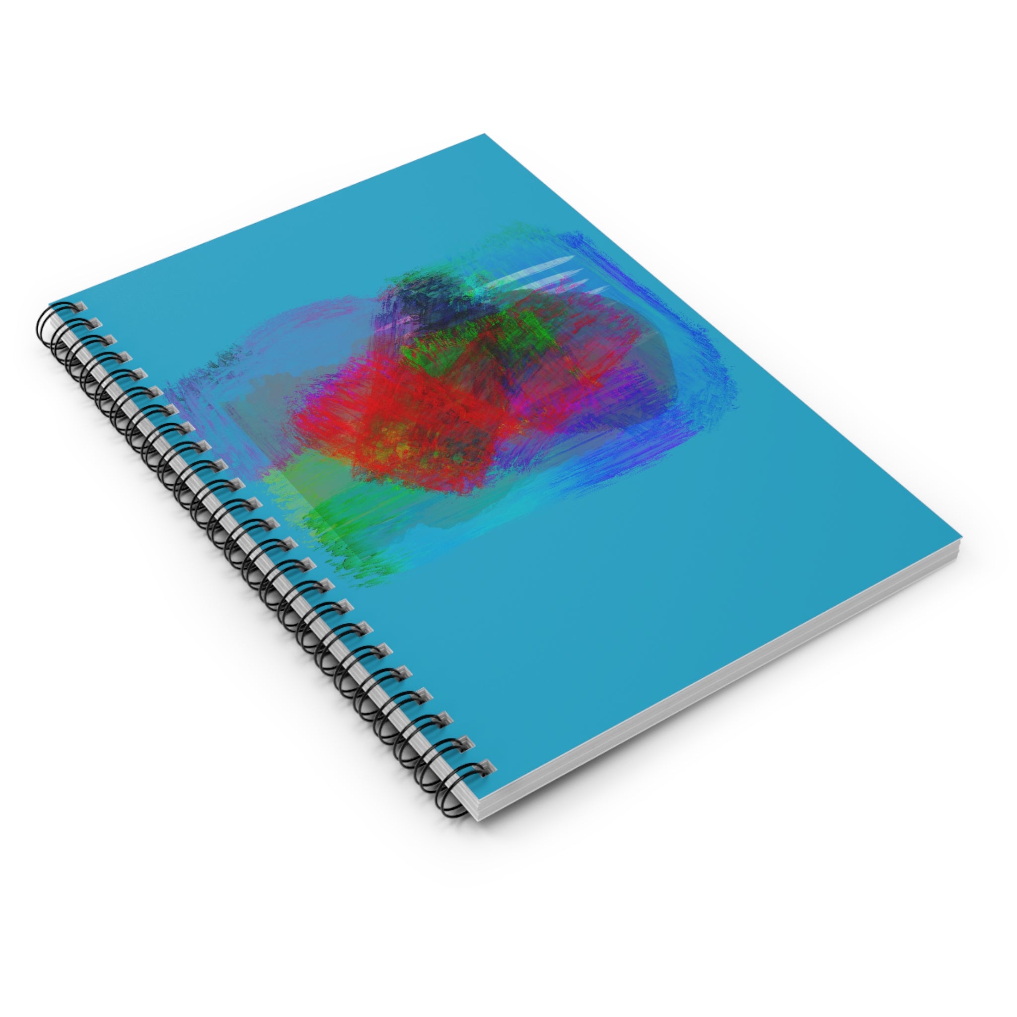 Vibrant Spiral Notebook - Ruled Lines, Colorful Art Journal, Stationery Gift, Blue Sketch Pad, Student Planner