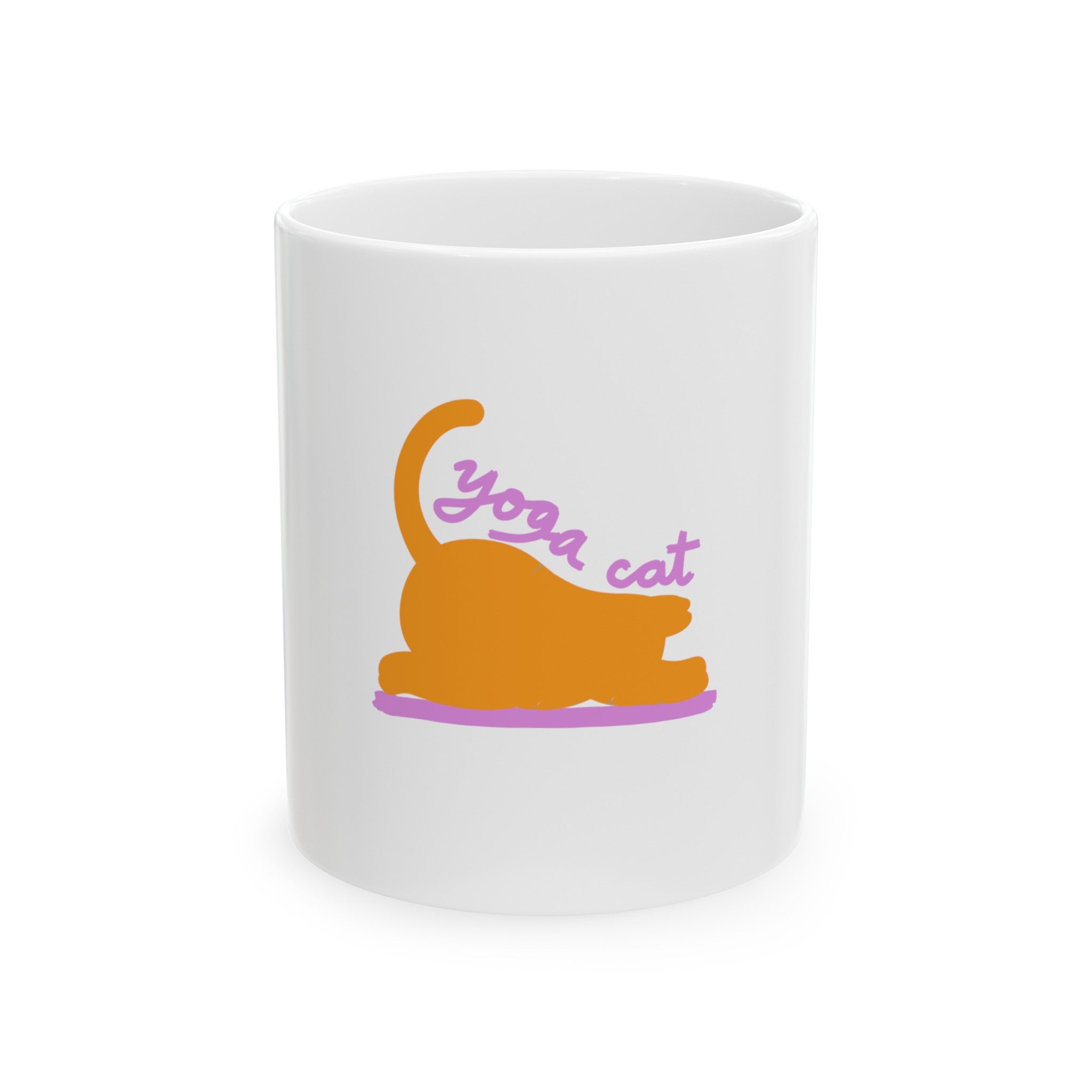 YOGA CAT: CHILD’S POSE Ceramic Mug, (11oz, 15oz)