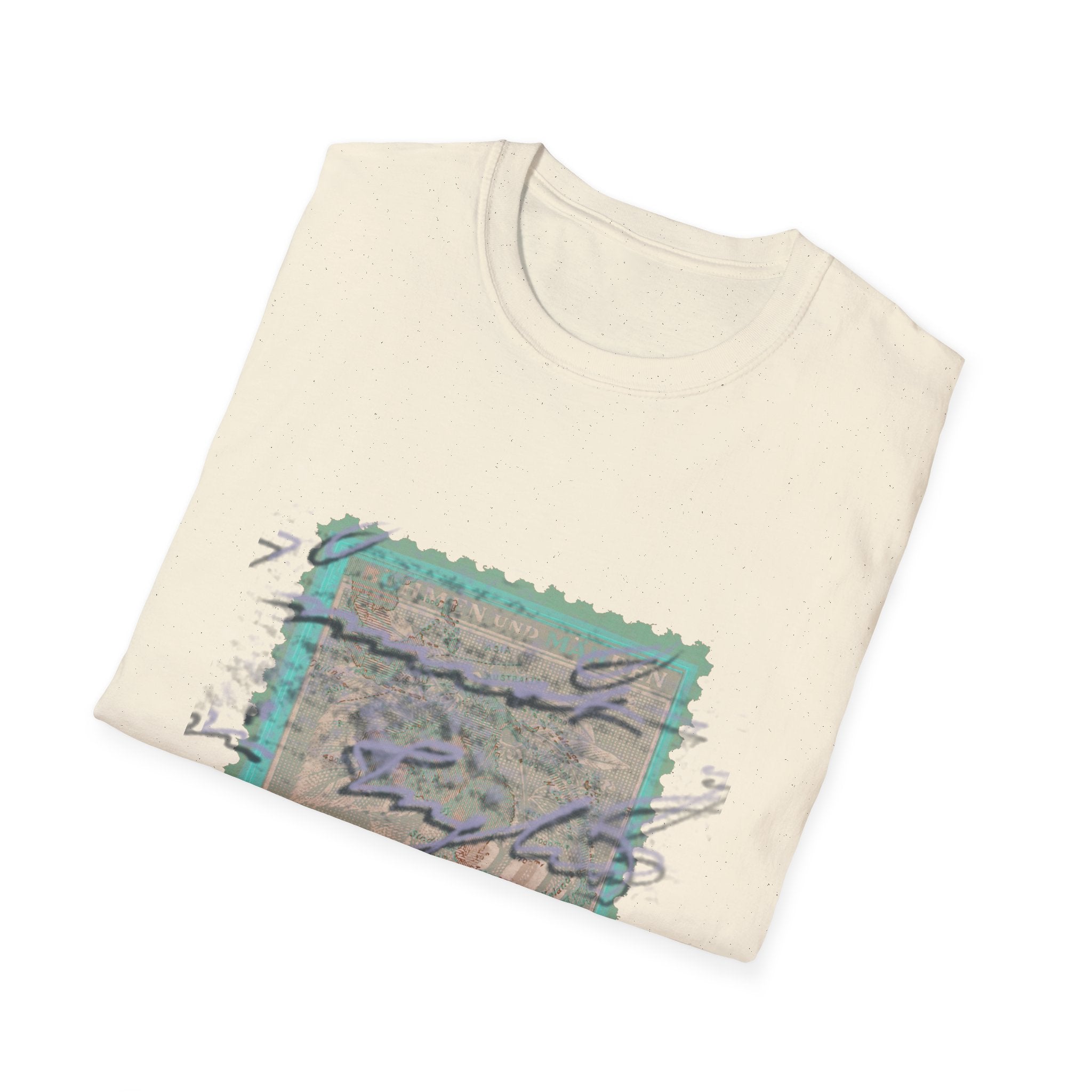 Vintage Postage Stamp Graphic Tee – Handwritten Script Design
