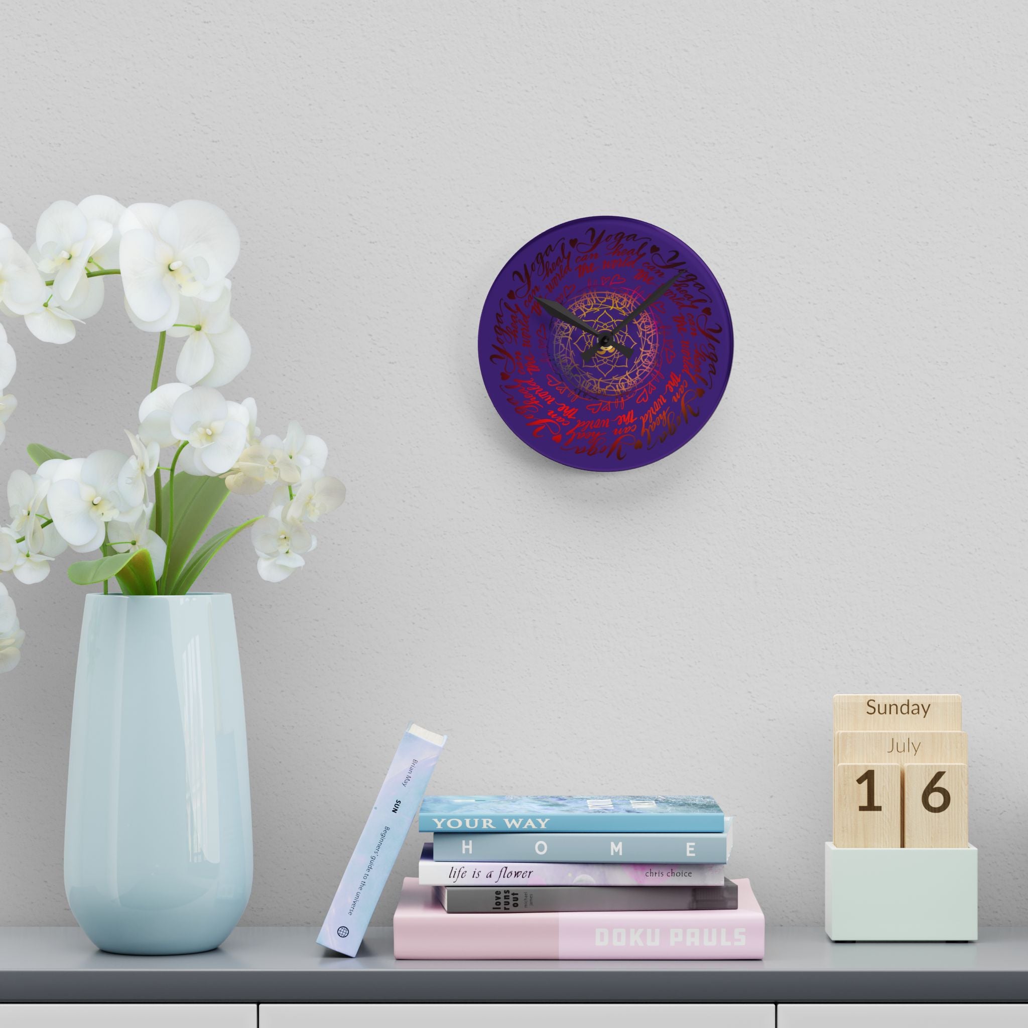YOGA CAN HEAL THE WORLD Wall Clock
