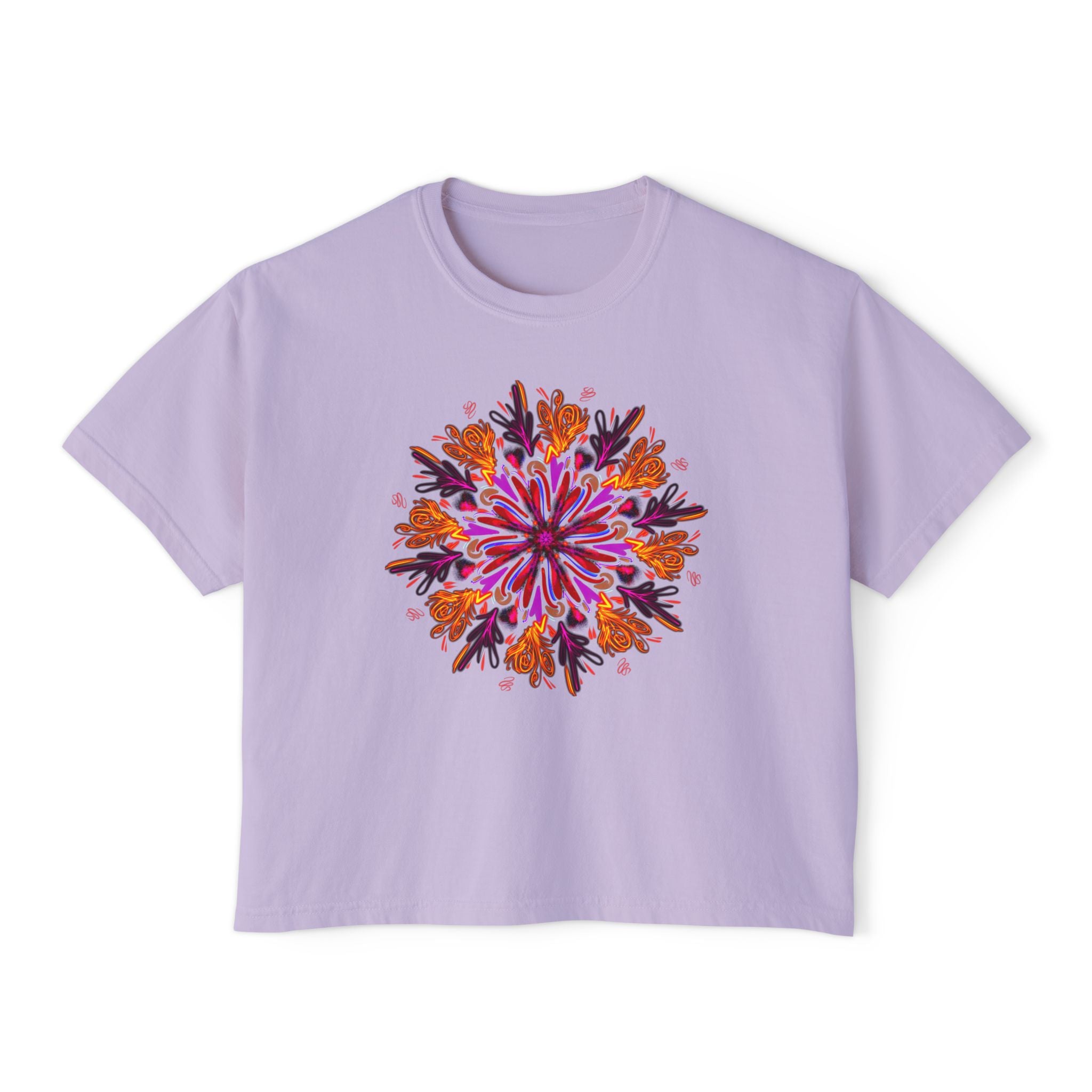 Floral Boxy Tee for Women - Bohemian Style T-Shirt