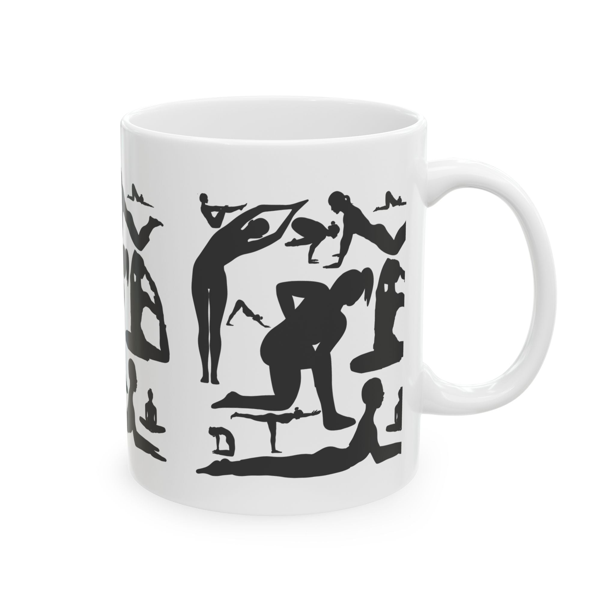 Yoga Pose Ceramic Mug, Motivational Mug, Gift for Yogis, Relaxing Coffee Cup, Home Décor, Wellness Mug