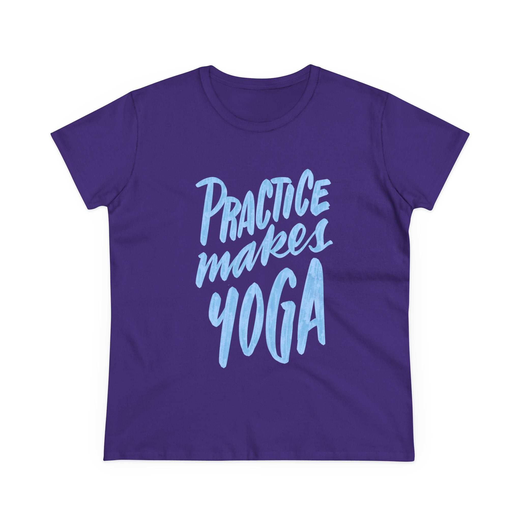 Women's Yoga Cotton Tee - "Practice Makes Yoga" Shirt, Fitness Apparel, Gift for Yogis, Cozy Casual Wear, Motivational T-Shirt