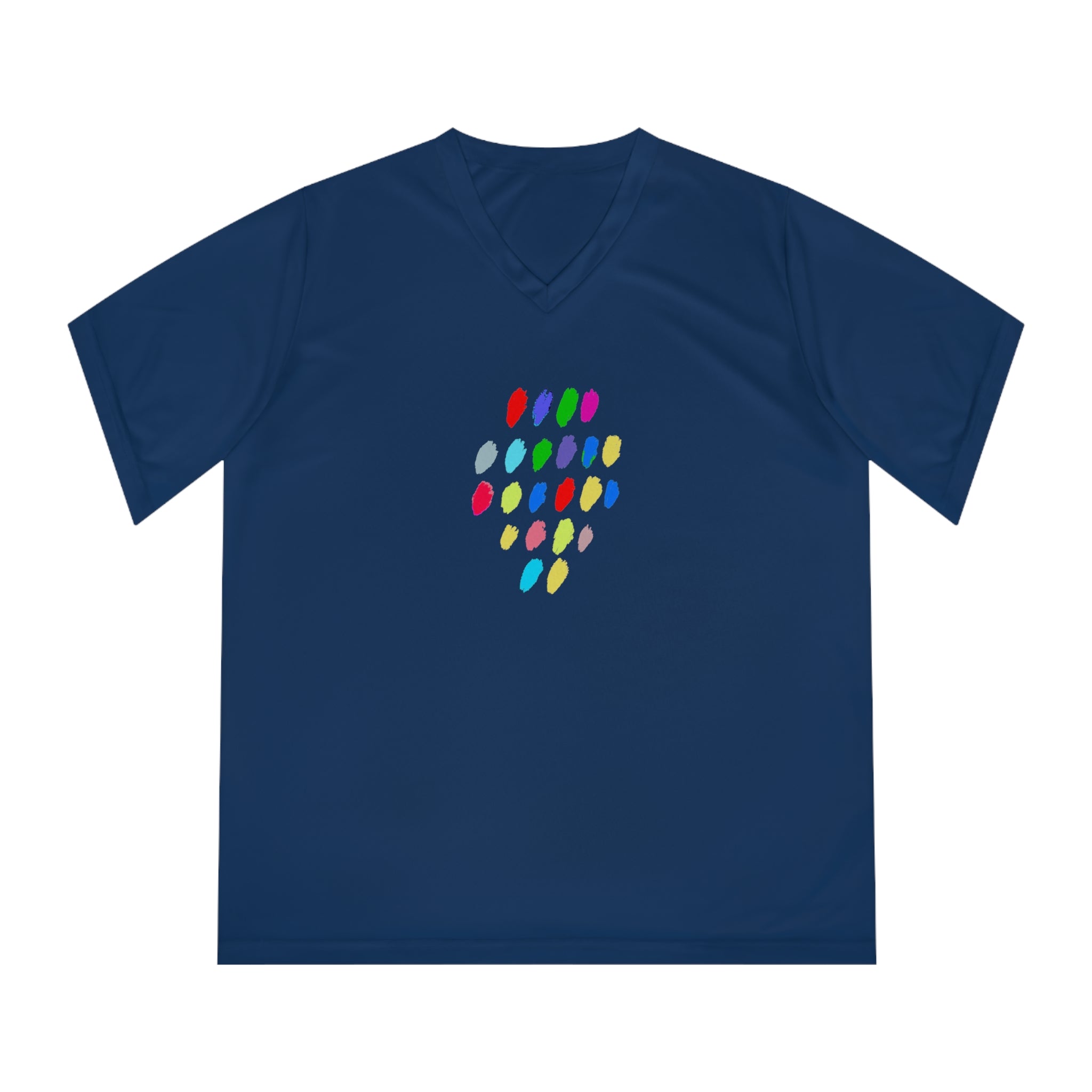 Colorful Dot Women's Performance V-Neck T-Shirt – Activewear for Fitness Enthusiasts
