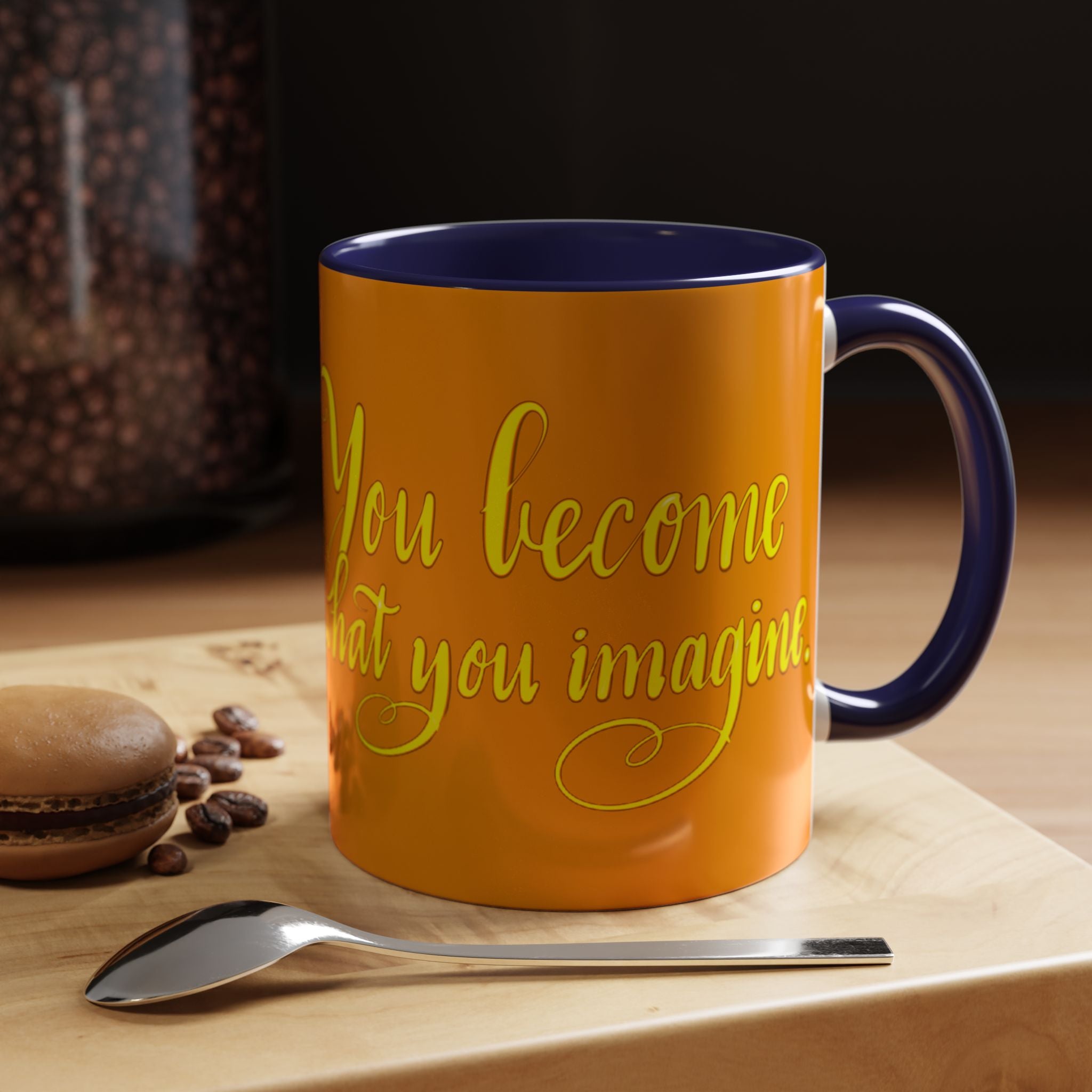 YOU BECOME WHAT YOU IMAGINE YOGA Accent Coffee Mug (11 oz)