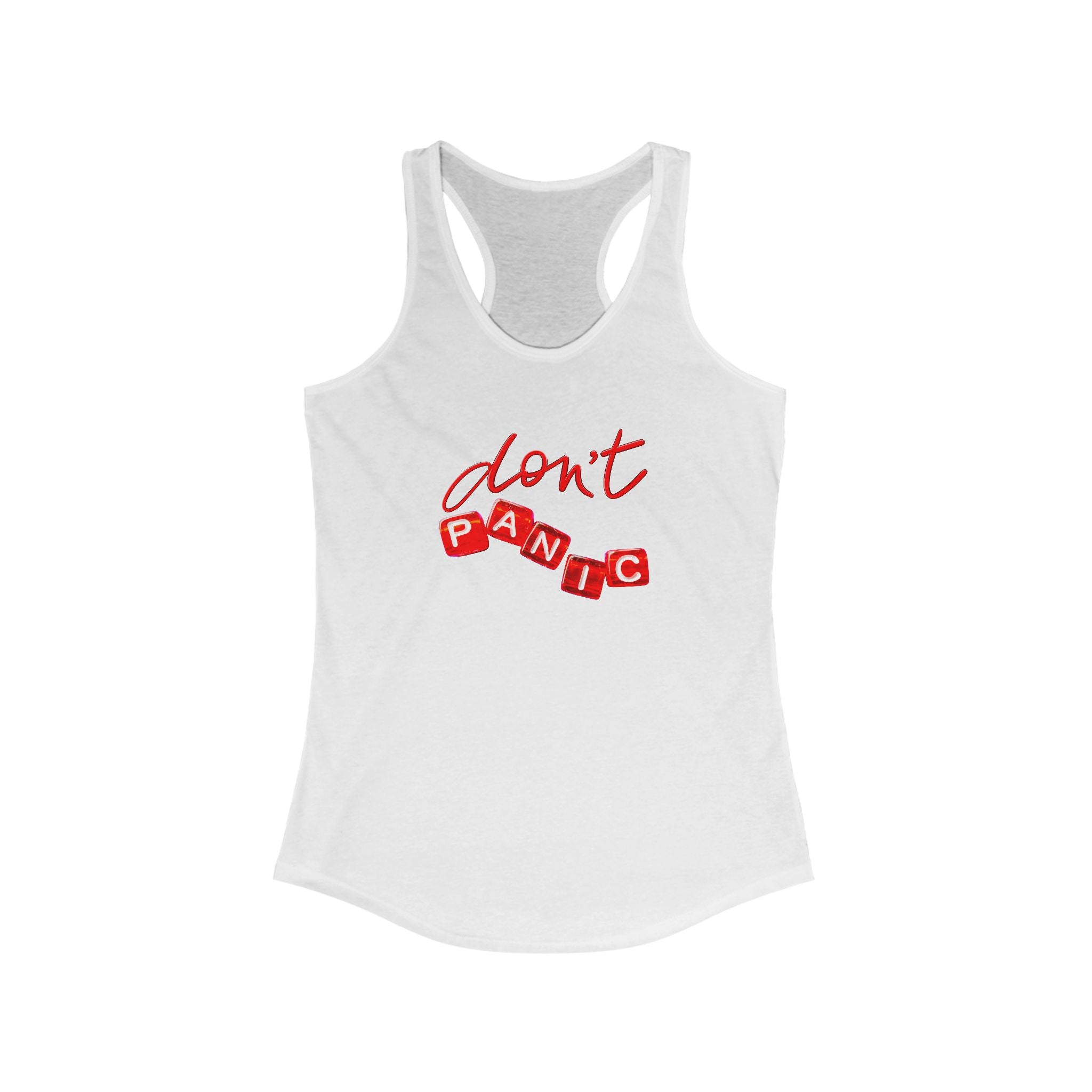 Women's Racerback Tank - 'Don't Panic' Motivational Workout Top