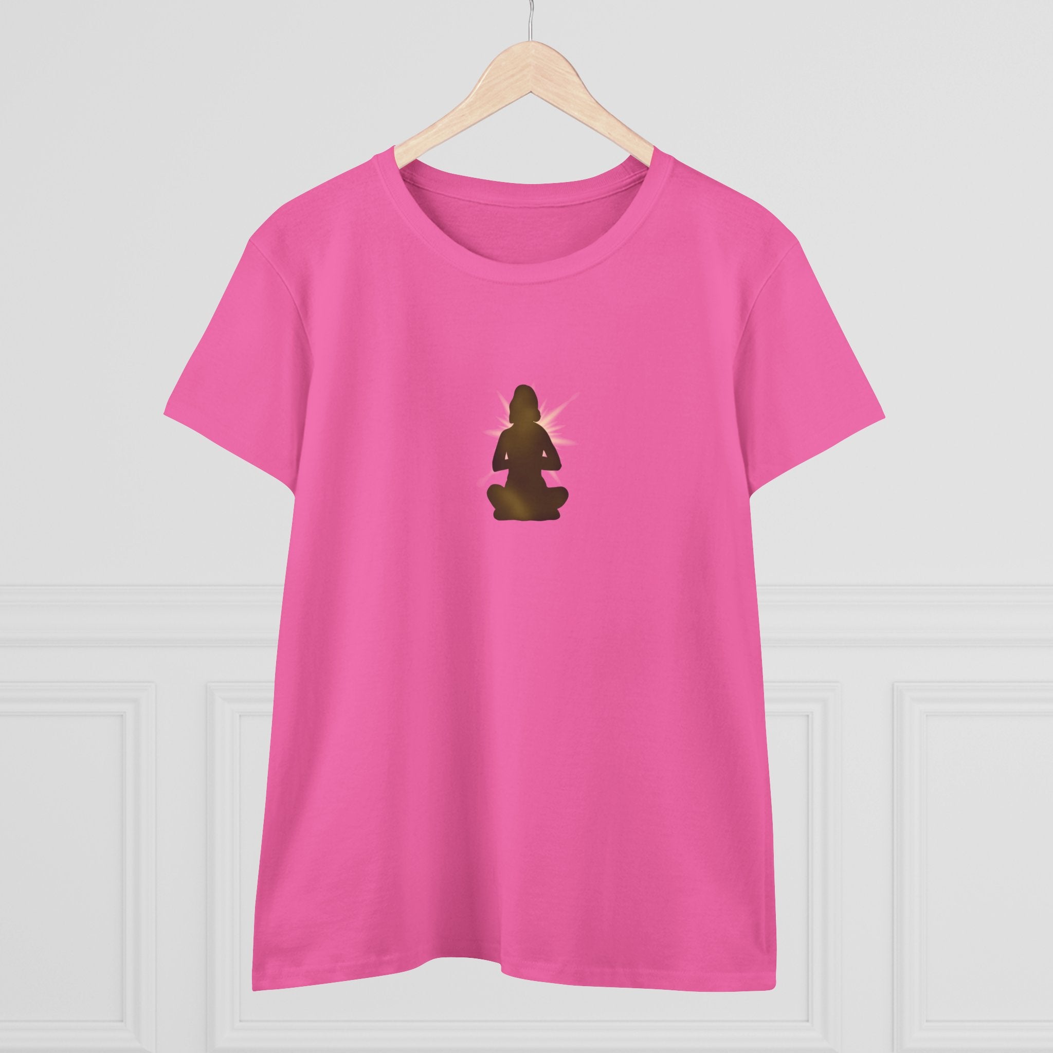 Meditation Silhouette Tee — Women's Yoga Cotton T‑Shirt