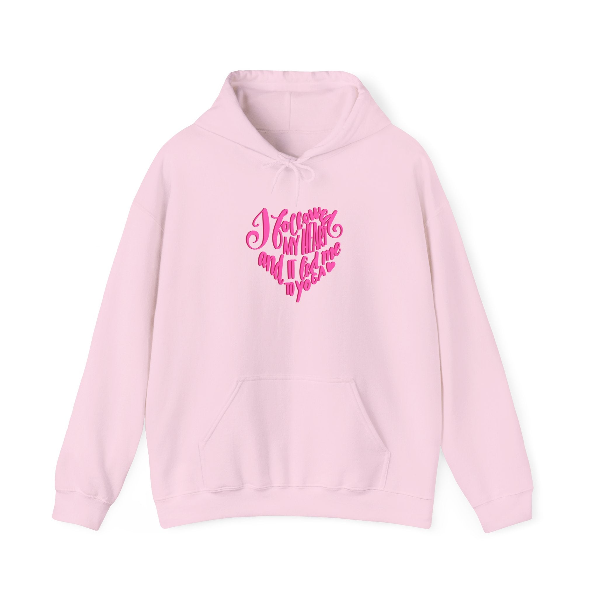 Heartfelt Love Unisex Hoodie – Cute Pink Sweatshirt with Inspirational Quote