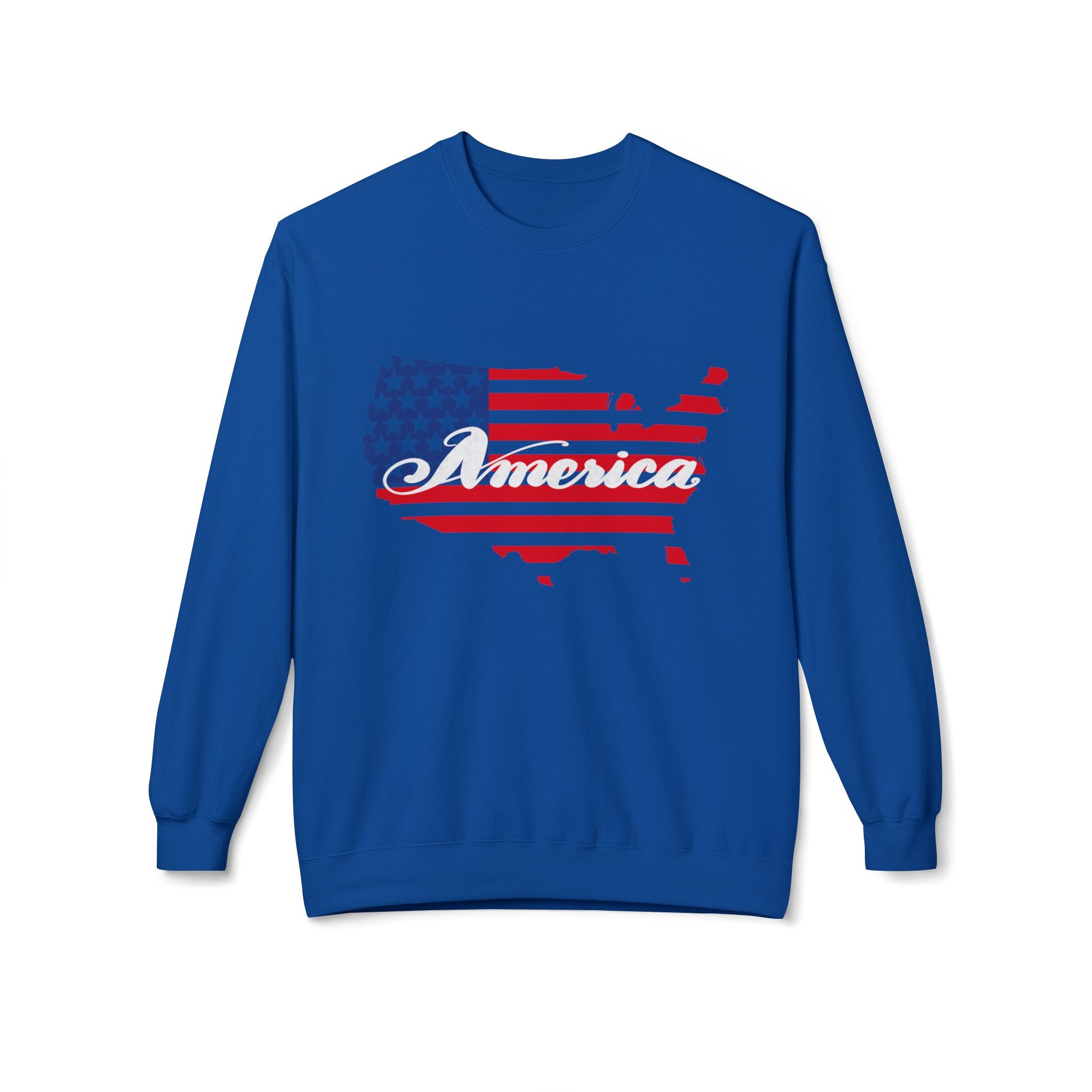 USA Flag Sweatshirt | Unisex American Crewneck, Patriotic Apparel, 4th of July, Gift for Her/Him, Cozy Casual Wear