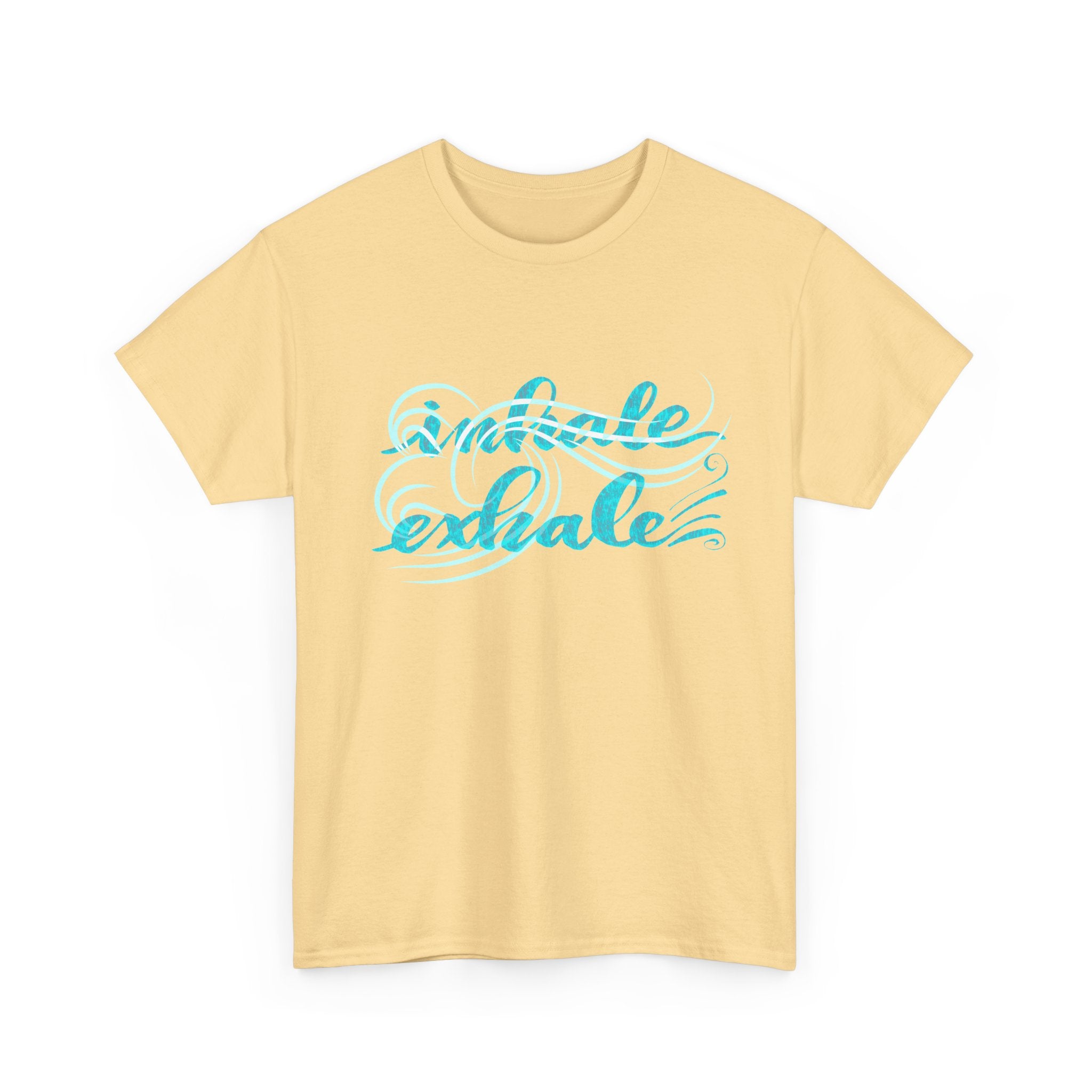 Heavy Cotton Tee - "Inhale Exhale" Relaxation Graphic Tee