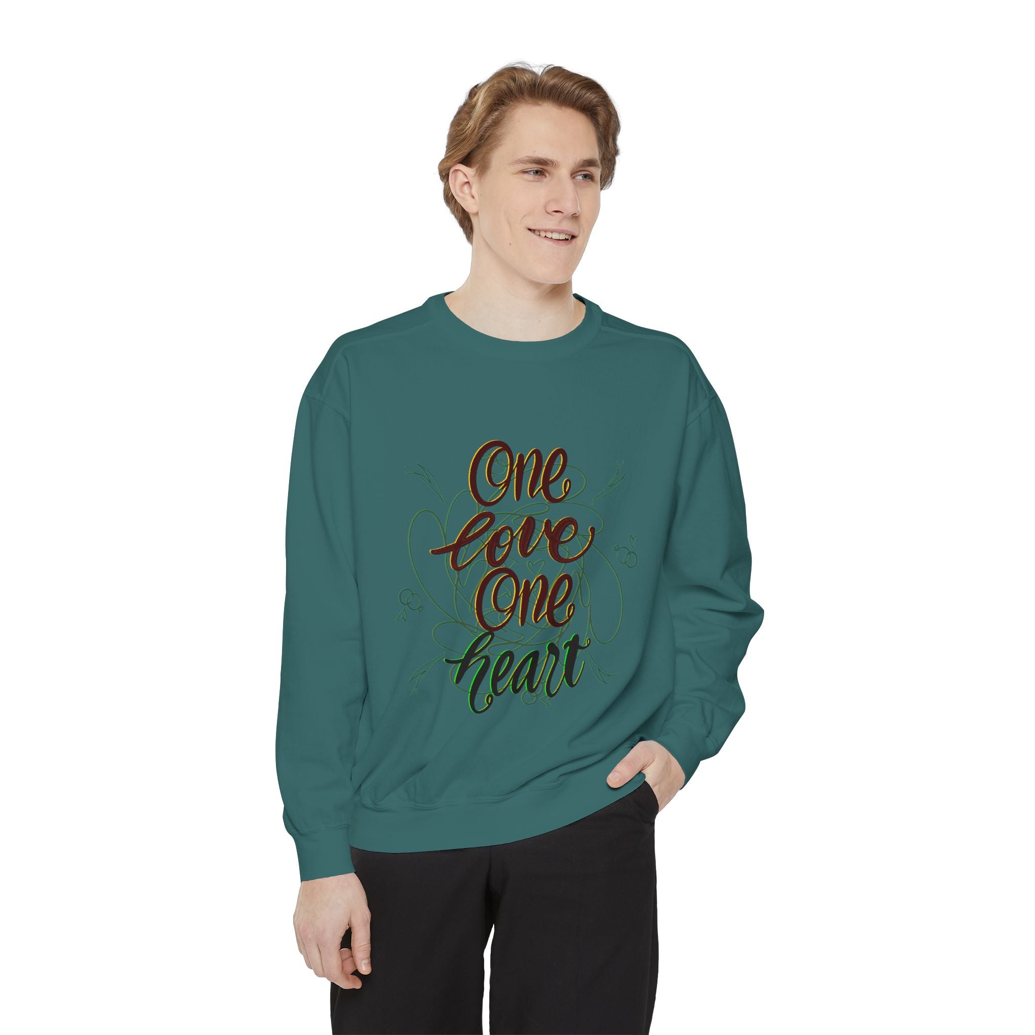 ONE LOVE Unisex Garment-Dyed Sweatshirt