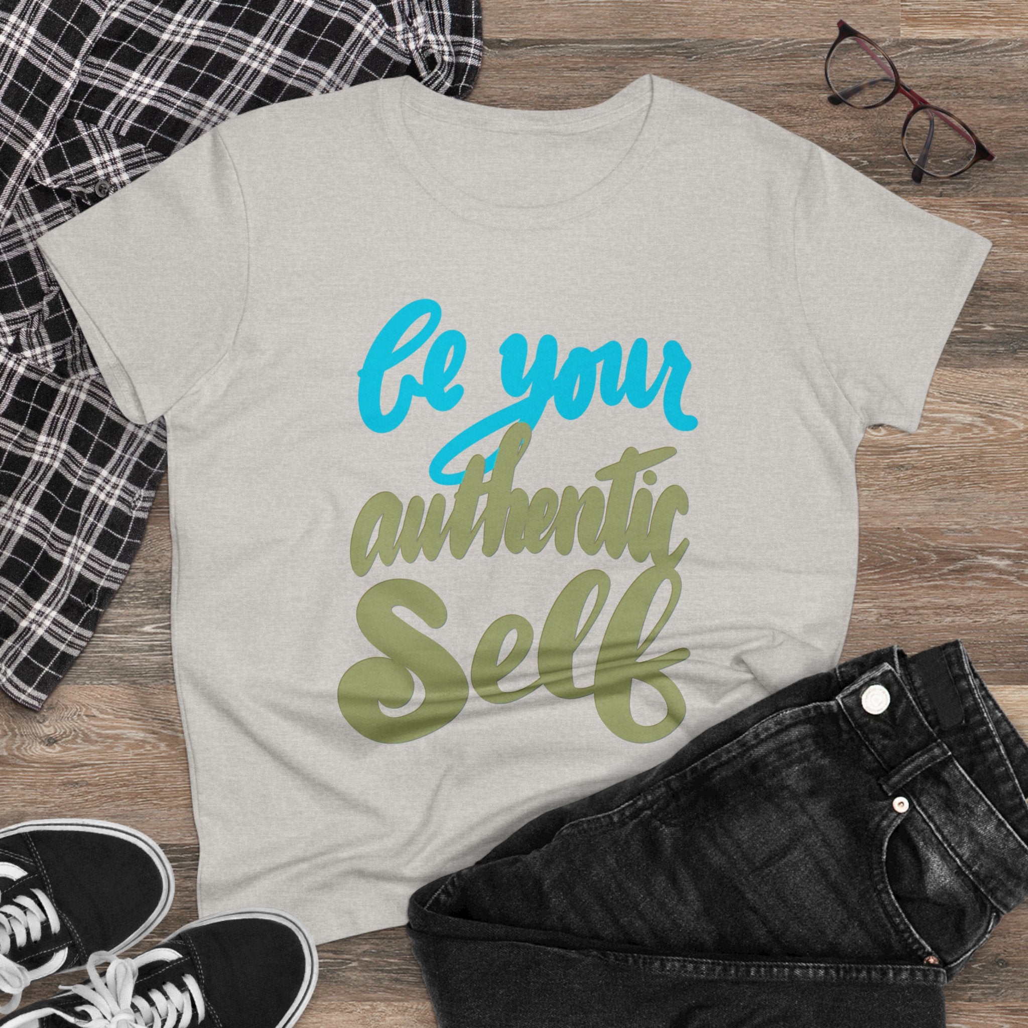 BE YOUR AUTHENTIC SELF Women's Midweight Cotton Tee