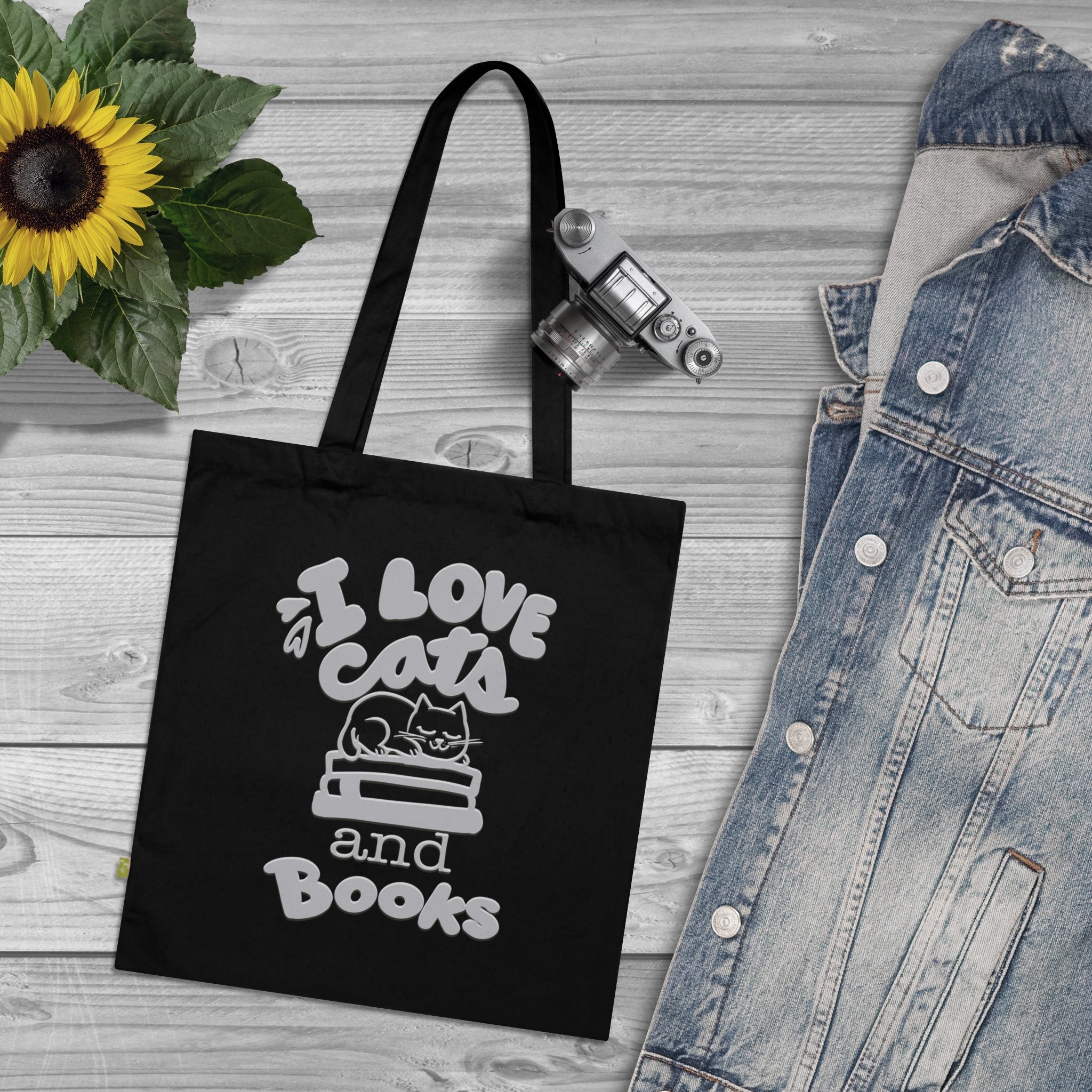 I LOVE CATS AND BOOKS Tote Bag