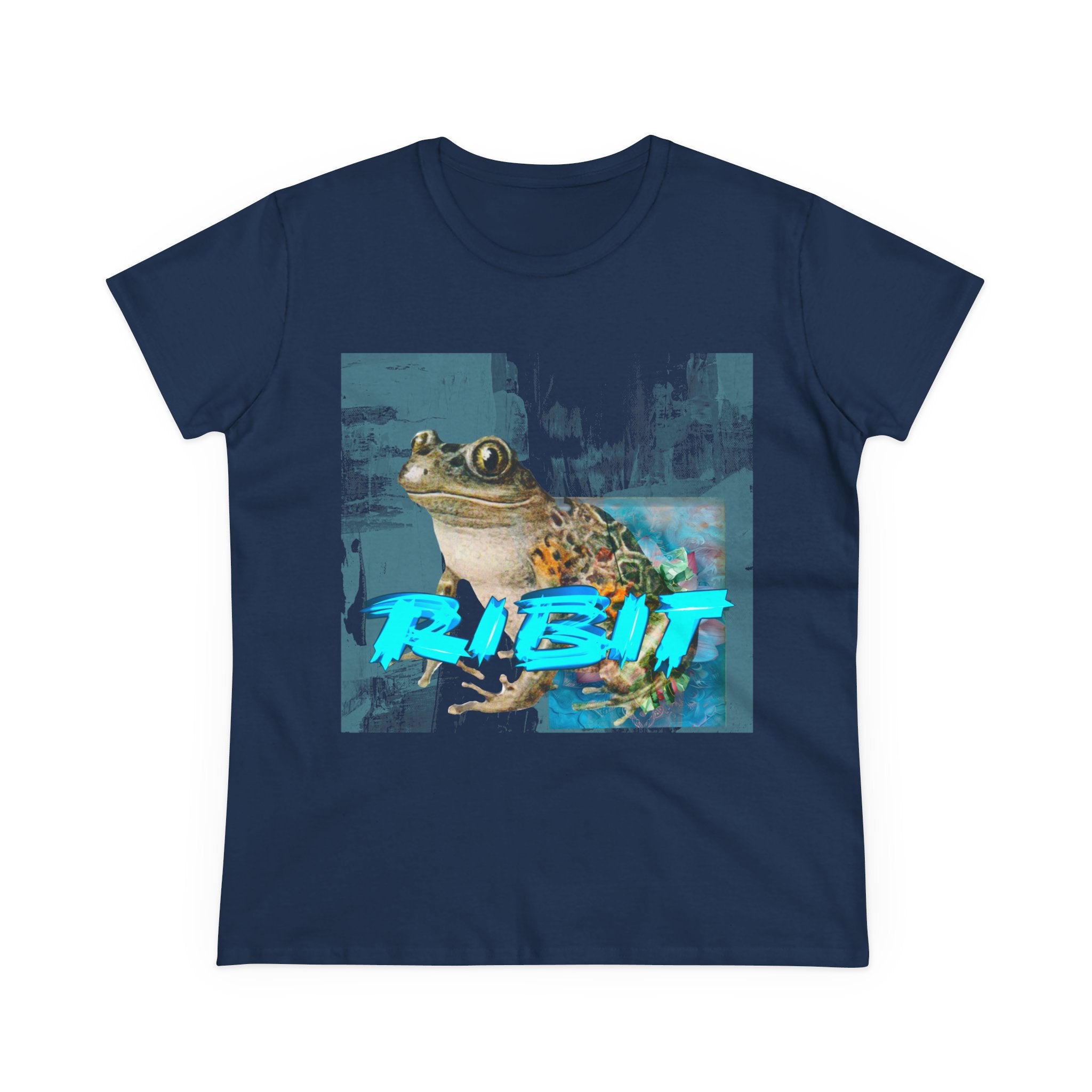 RIBIT Frog Graphic Tee – Fun Women’s Midweight Cotton Shirt
