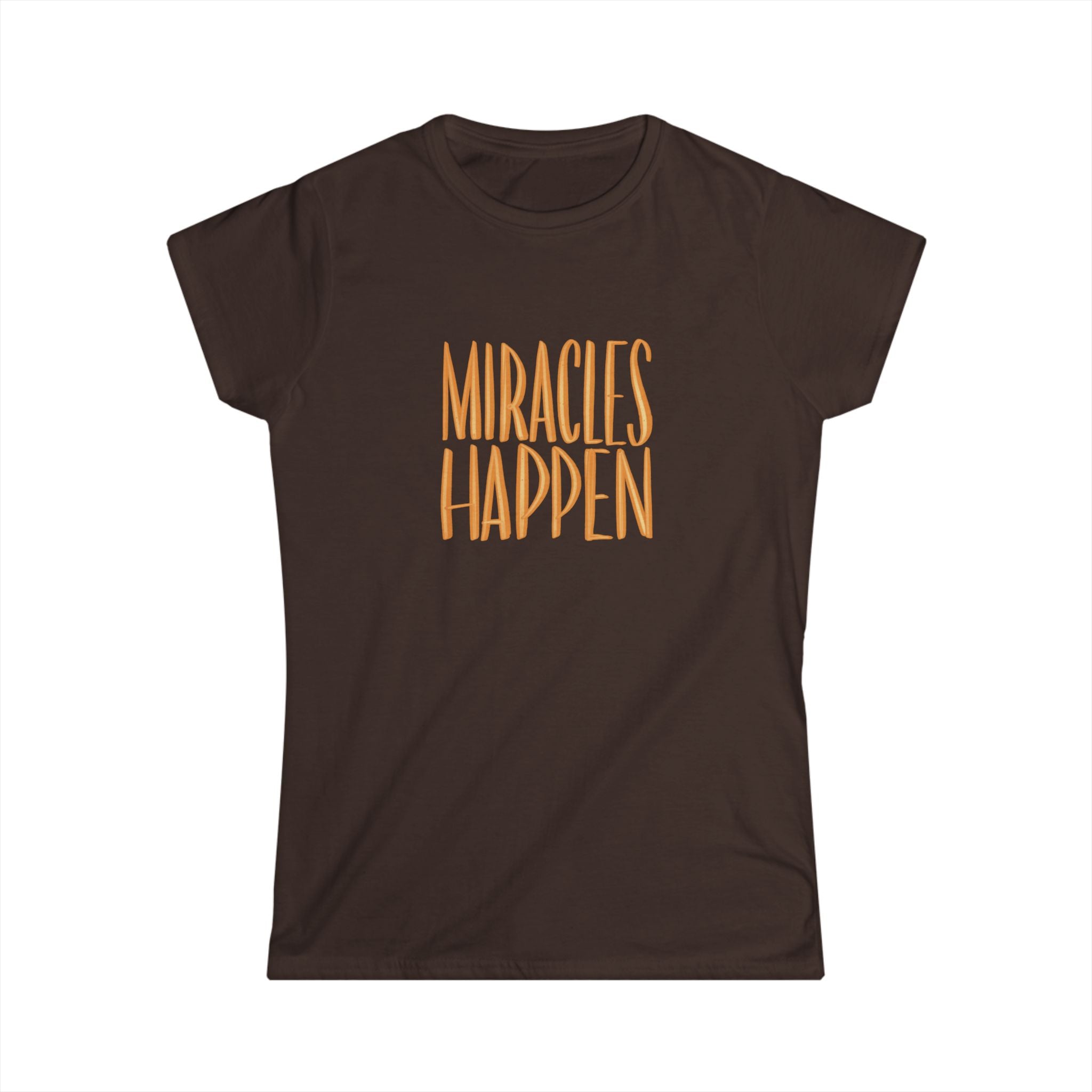 Inspirational Women's Softstyle Tee - 'Miracles Happen'