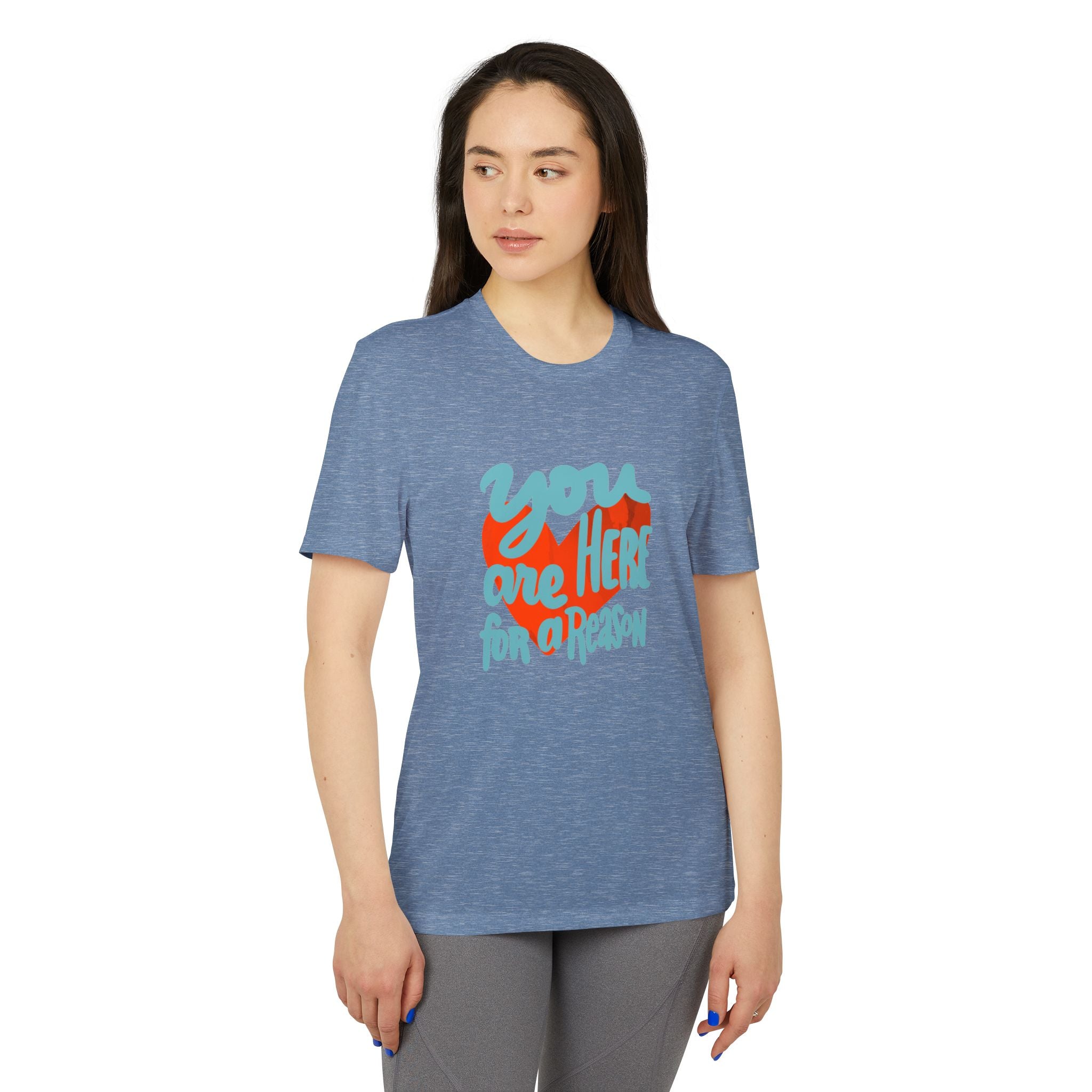 Inspirational Adidas Unisex Sport T-shirt - "You Are Here for a Reason"