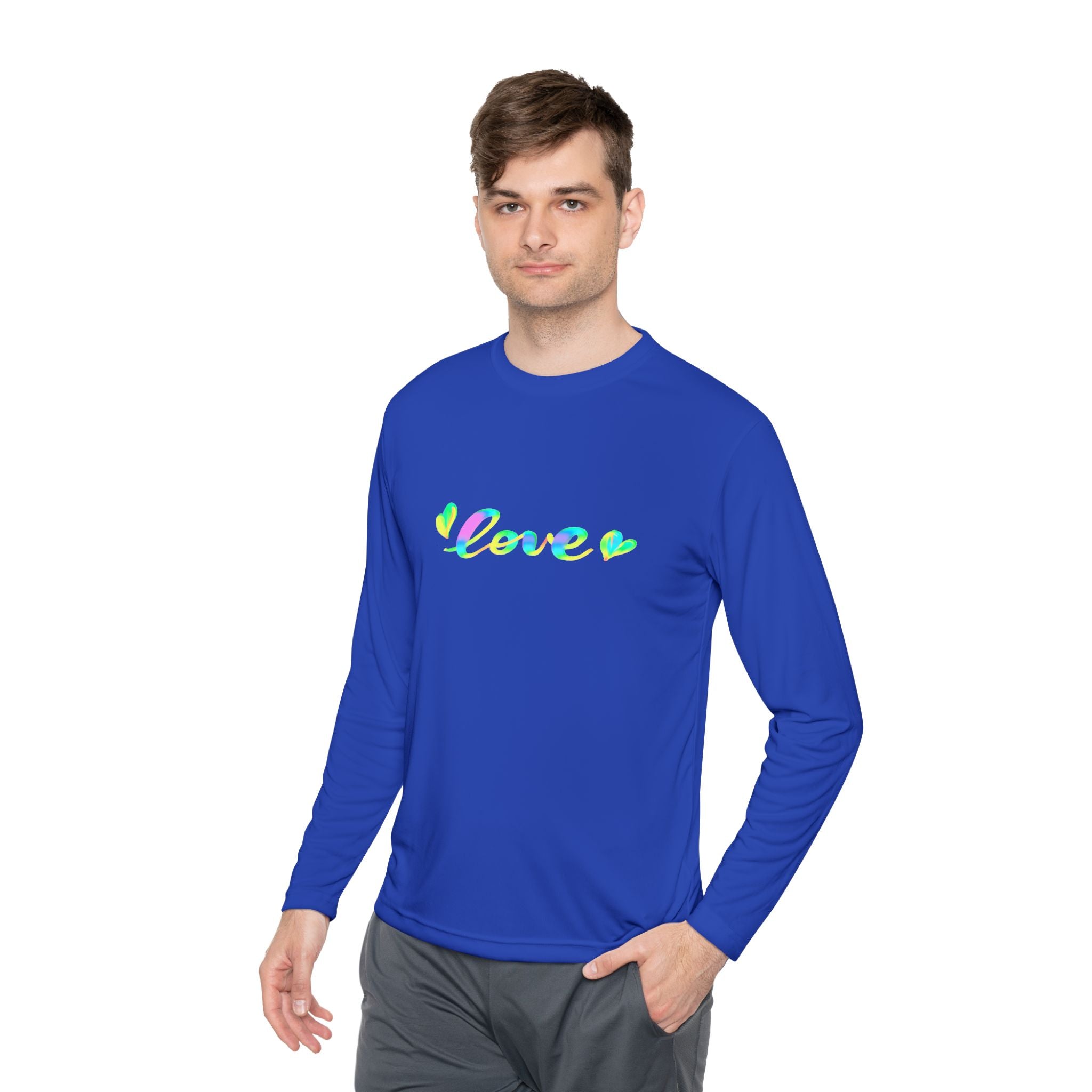 Love Themed Unisex Lightweight Long Sleeve Tee, Pride, Casual Wear, Heart Design Shirt, Trendy Spring Fashion