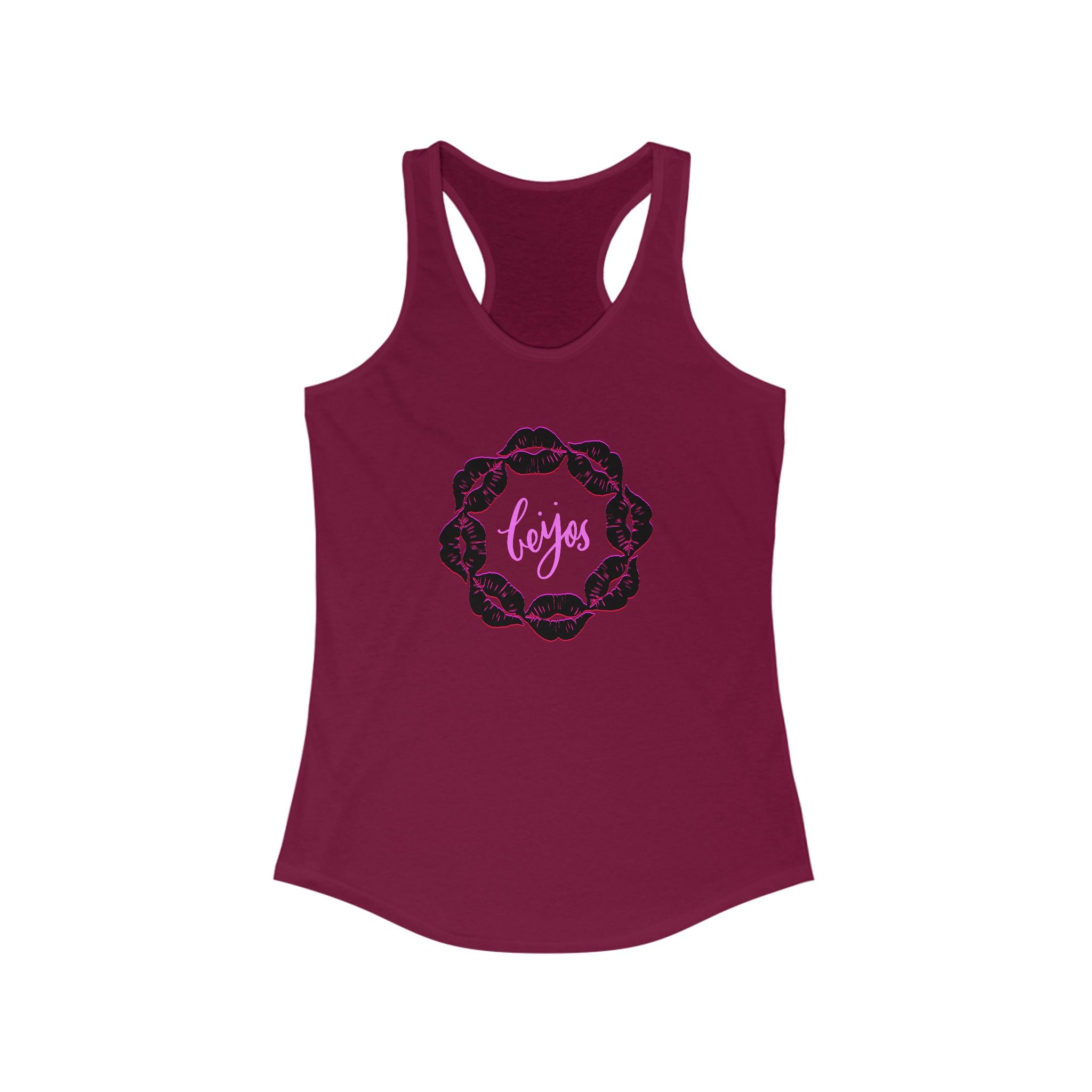 Kiss Print Racerback Tank - Stylish Women's Workout Top