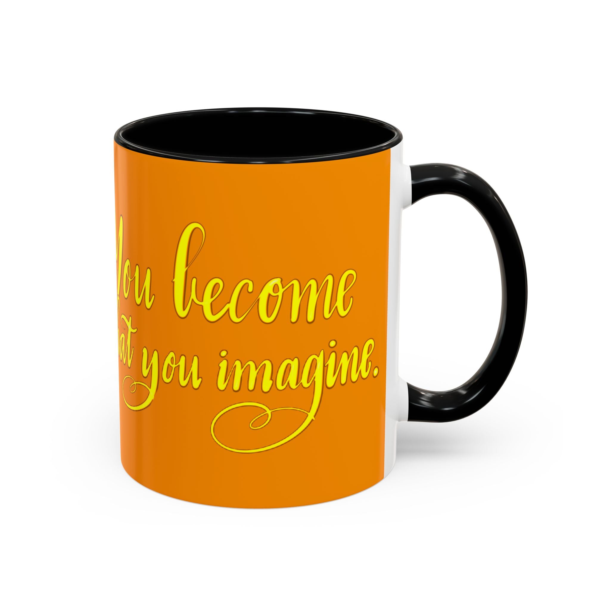 YOU BECOME WHAT YOU IMAGINE YOGA Accent Coffee Mug (11 oz)