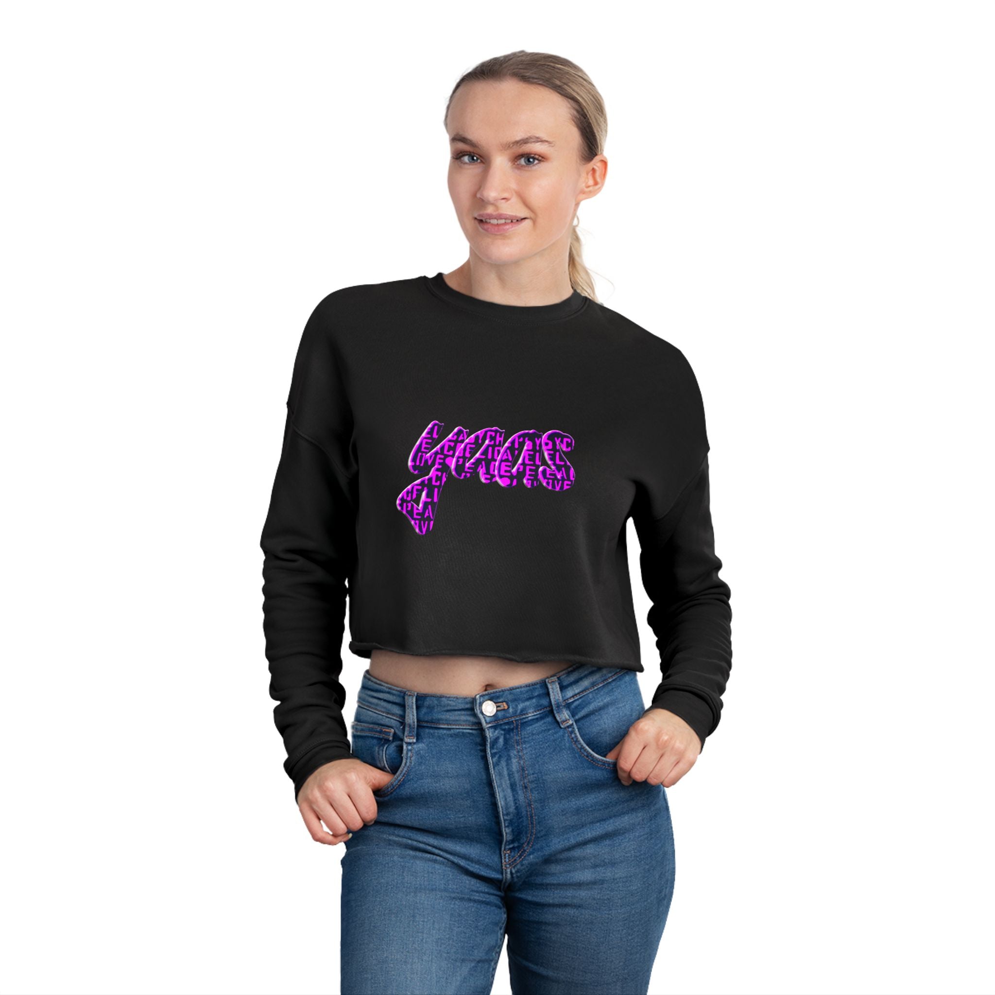 Trendy Women's Cropped Sweatshirt, Casual Crop Top, Gift for Her, Fitness Apparel, Festival Wear, Everyday Style